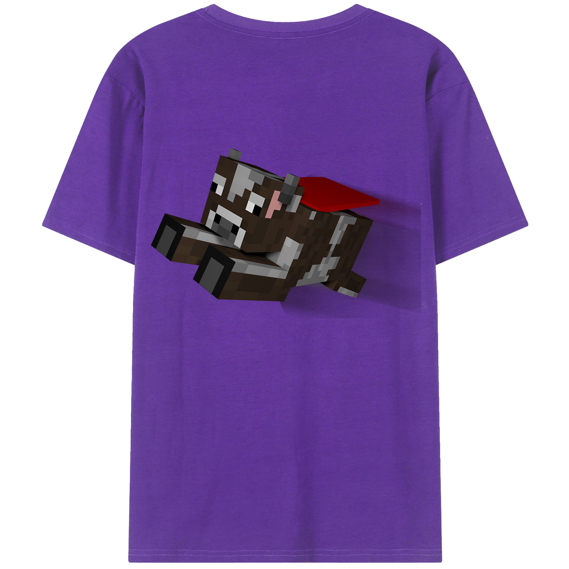 （画像用） マインクラフト ブロックの世界 Minecraft MC Block world 綿100％ メンズ半袖Tシャツ（バックプリント） 通気性