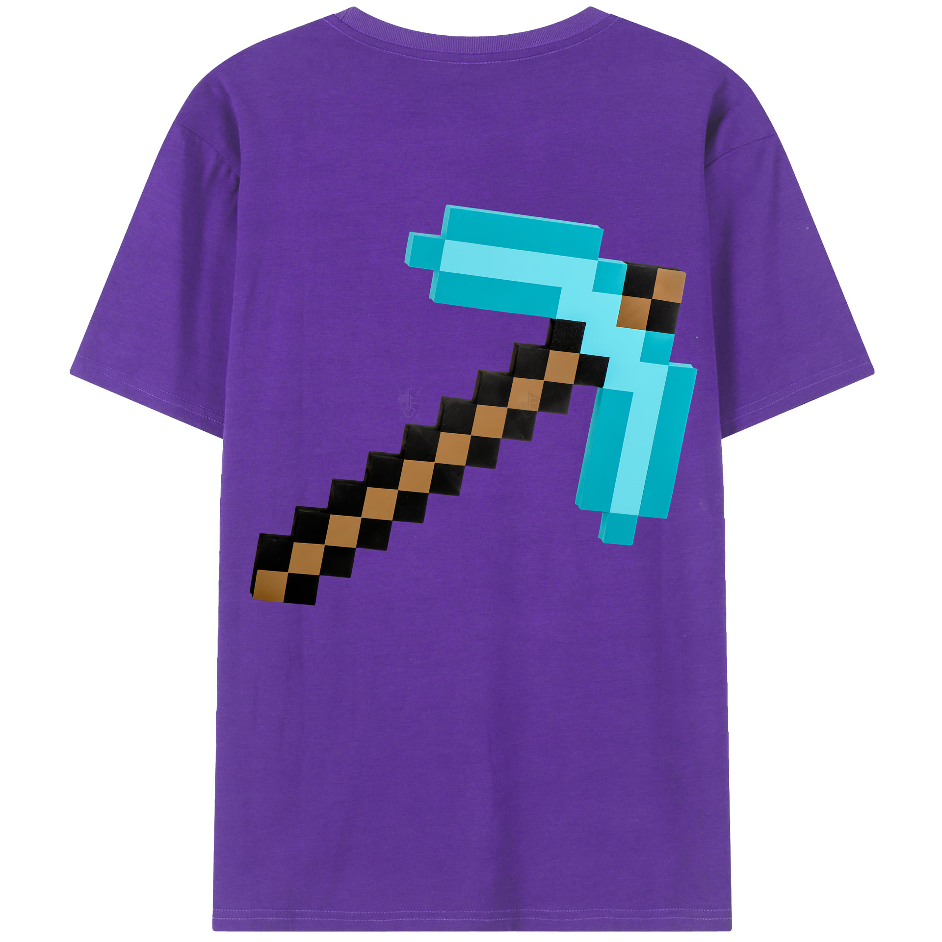 （画像用） マインクラフト ブロックの世界 Minecraft MC Block world 綿100％ メンズ半袖Tシャツ（バックプリント） 通気性