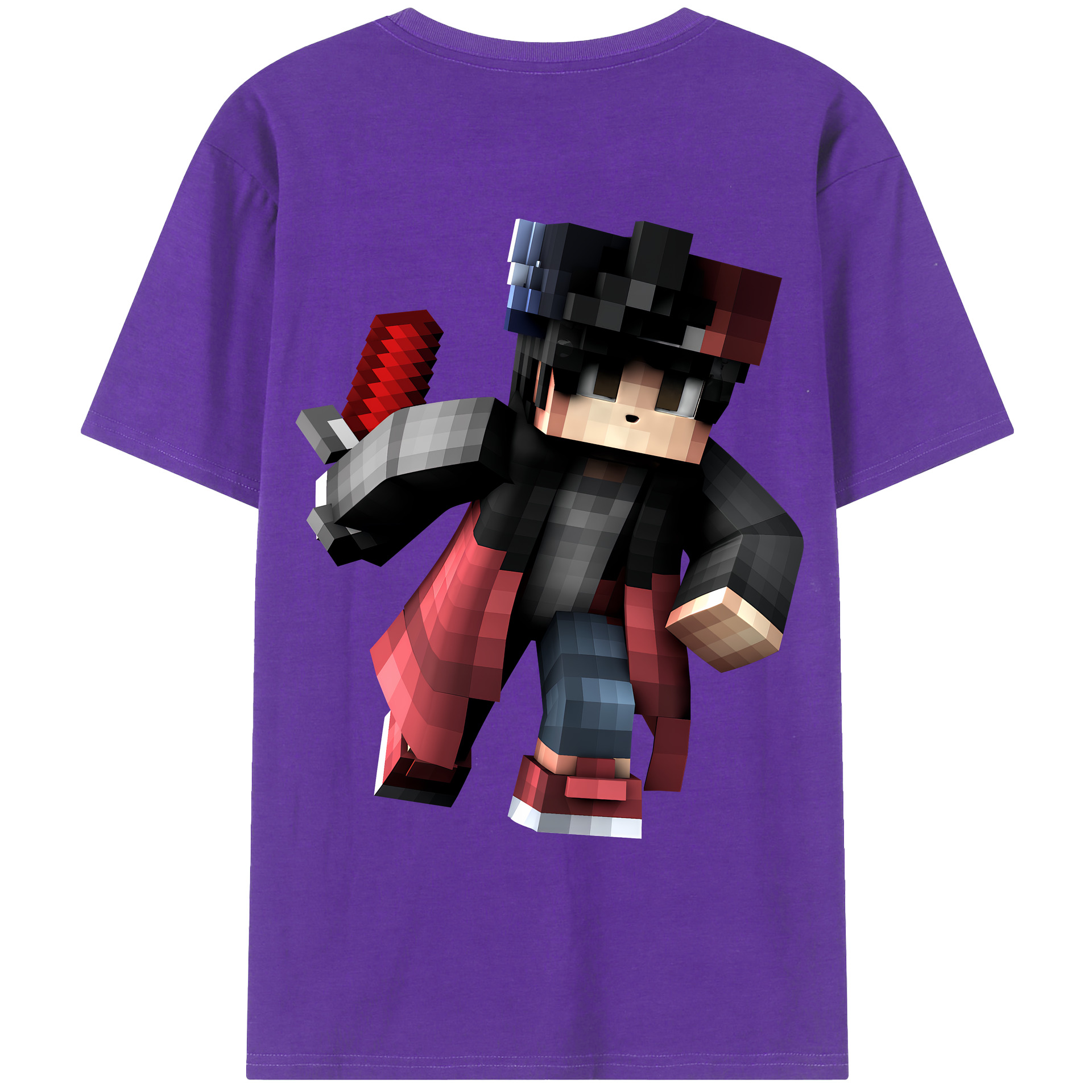 （画像用） マインクラフト ブロックの世界 Minecraft MC Block world 綿100％ メンズ半袖Tシャツ（バックプリント） 通気性