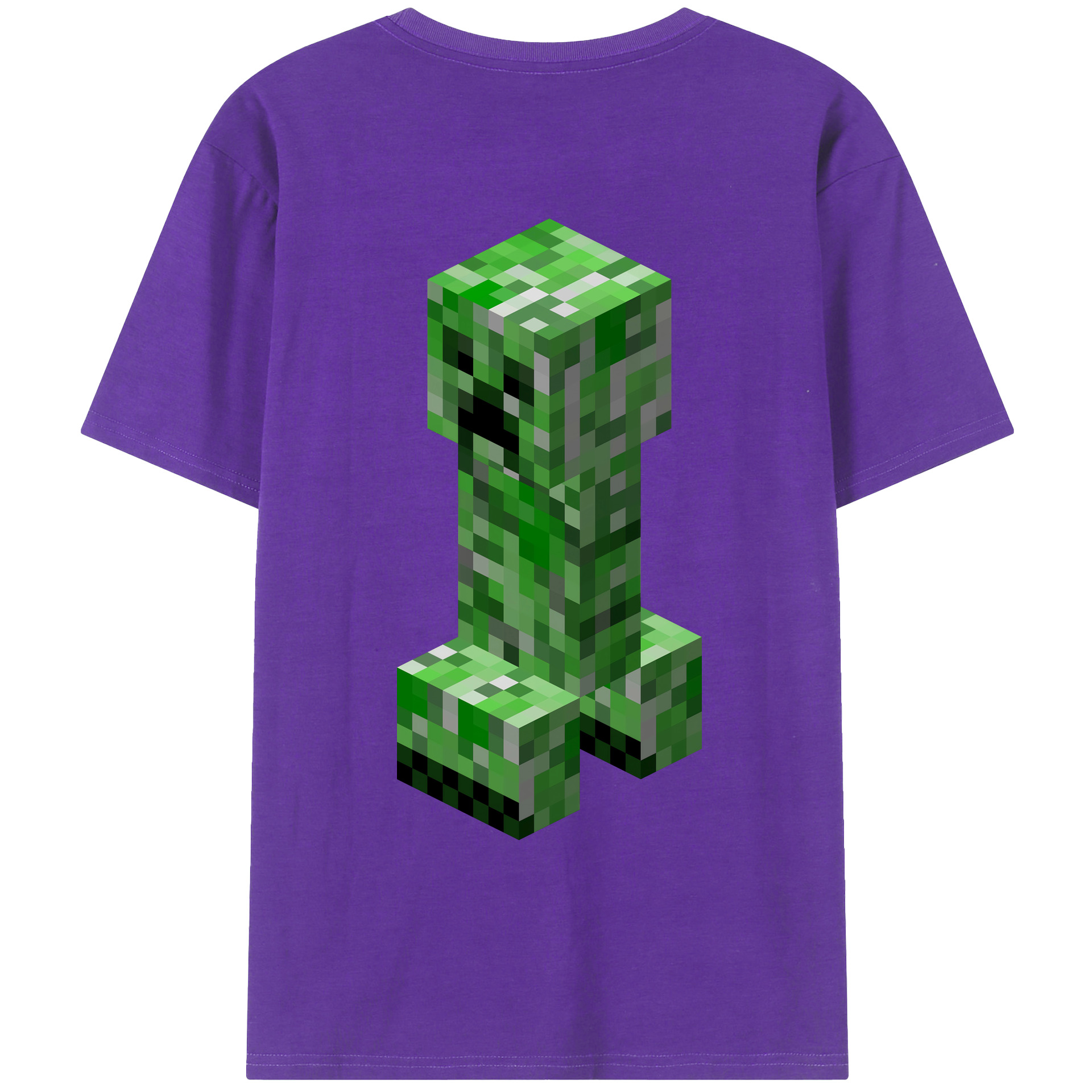 （画像用） マインクラフト ブロックの世界 Minecraft MC Block world 綿100％ メンズ半袖Tシャツ（バックプリント） 通気性