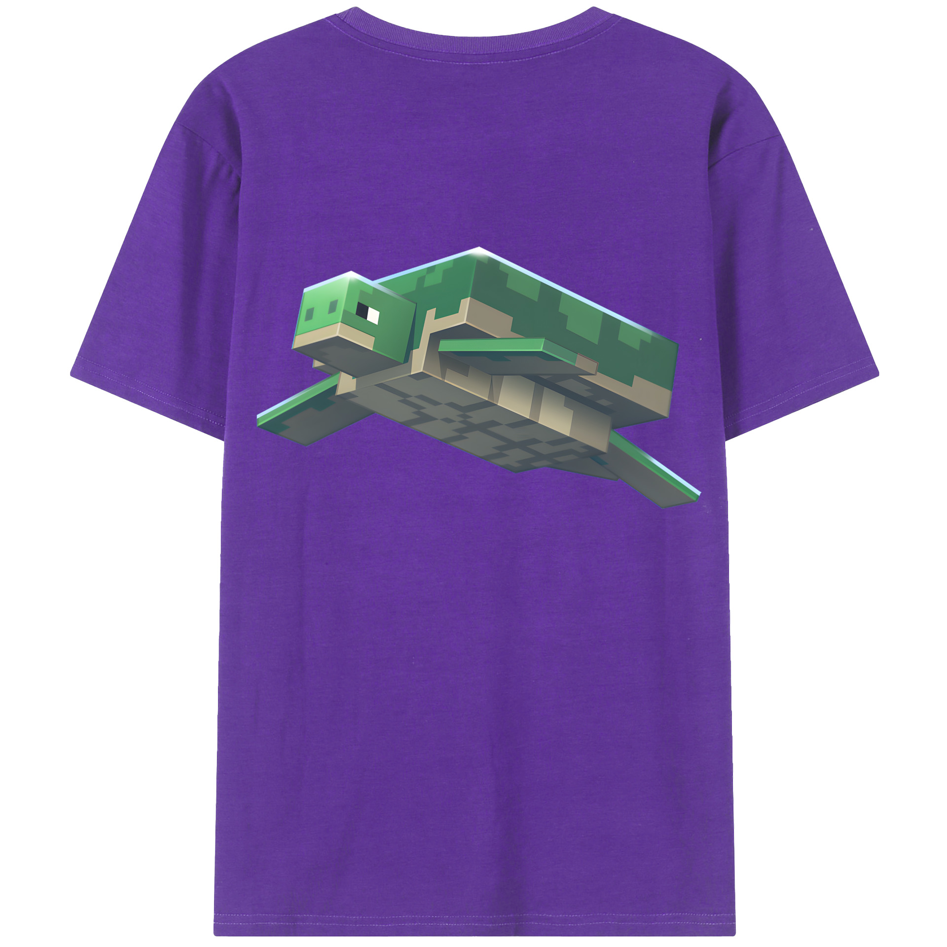 （画像用） マインクラフト ブロックの世界 Minecraft MC Block world 綿100％ メンズ半袖Tシャツ（バックプリント） 通気性
