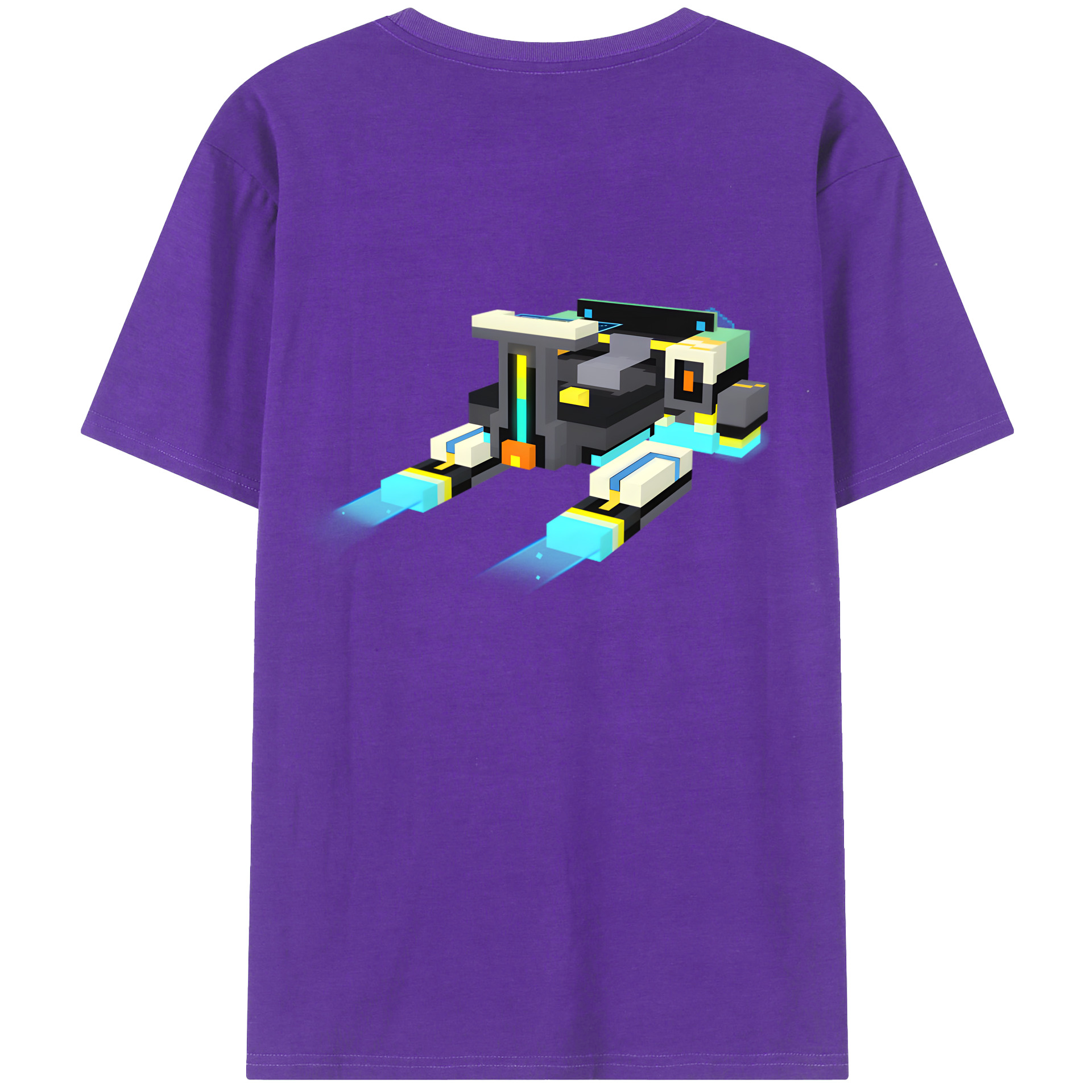 （画像用） マインクラフト ブロックの世界 Minecraft MC Block world 綿100％ メンズ半袖Tシャツ（バックプリント） 通気性