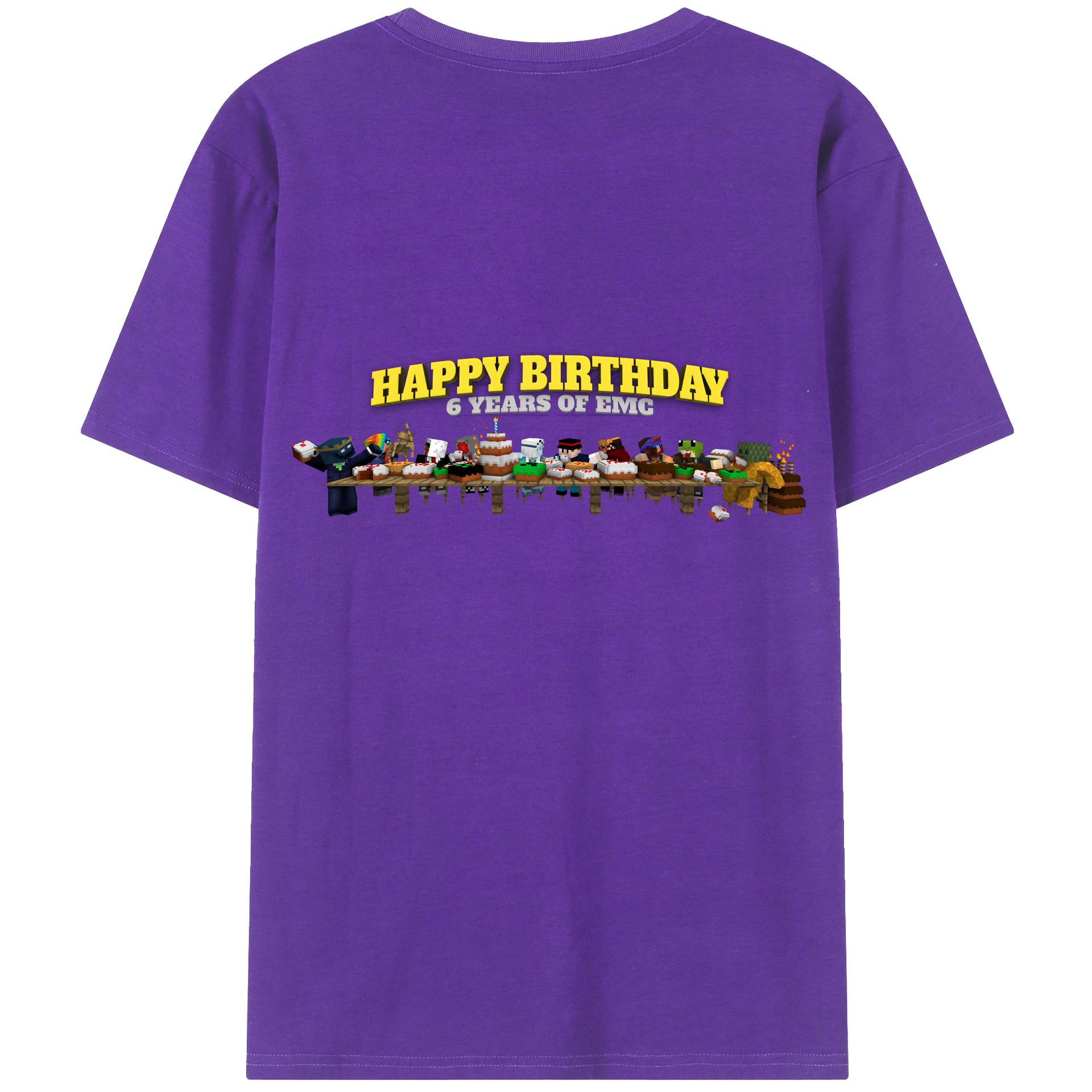 （画像用） マインクラフト ブロックの世界 Minecraft MC Block world 綿100％ メンズ半袖Tシャツ（バックプリント） 通気性