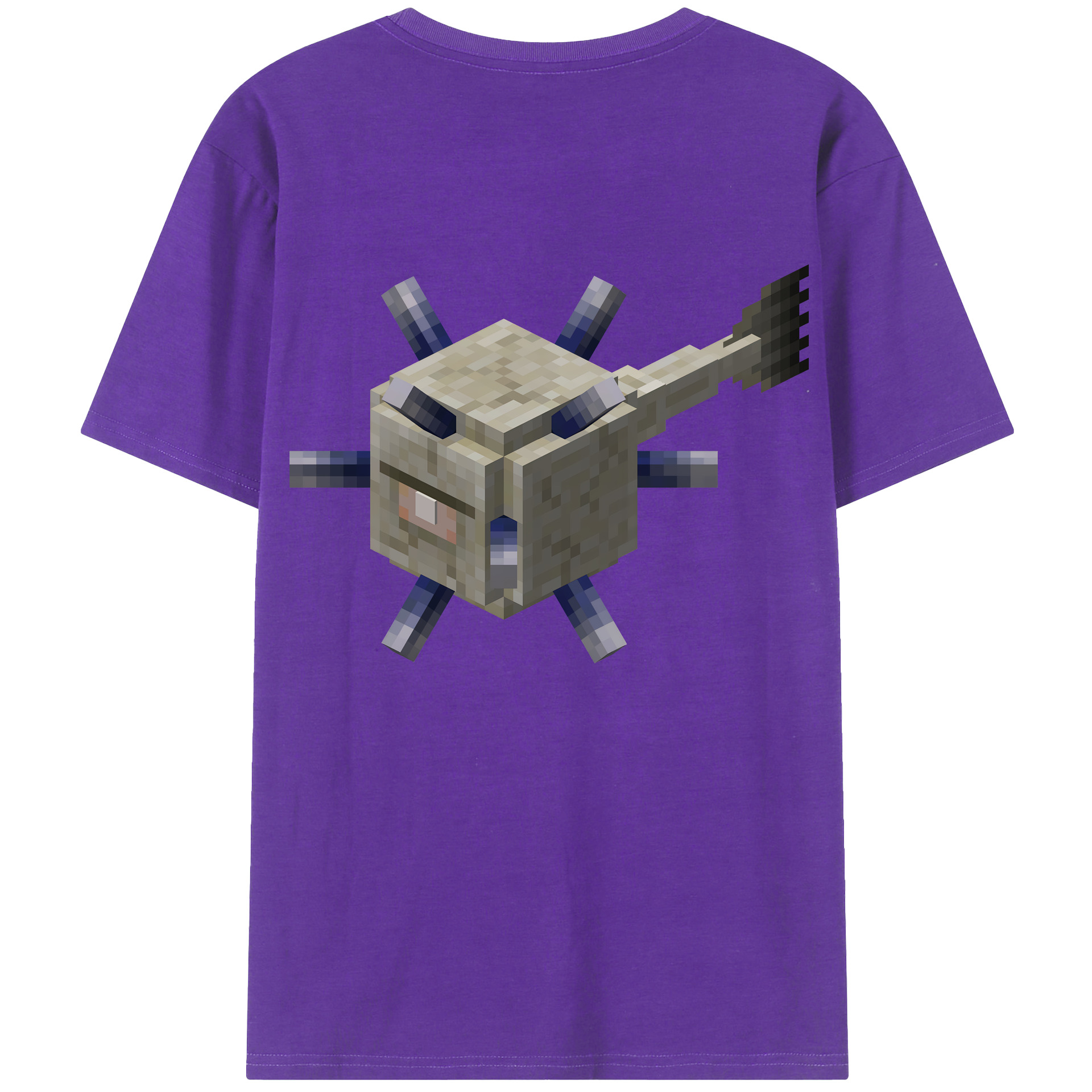 （画像用） マインクラフト ブロックの世界 Minecraft MC Block world 綿100％ メンズ半袖Tシャツ（バックプリント） 通気性