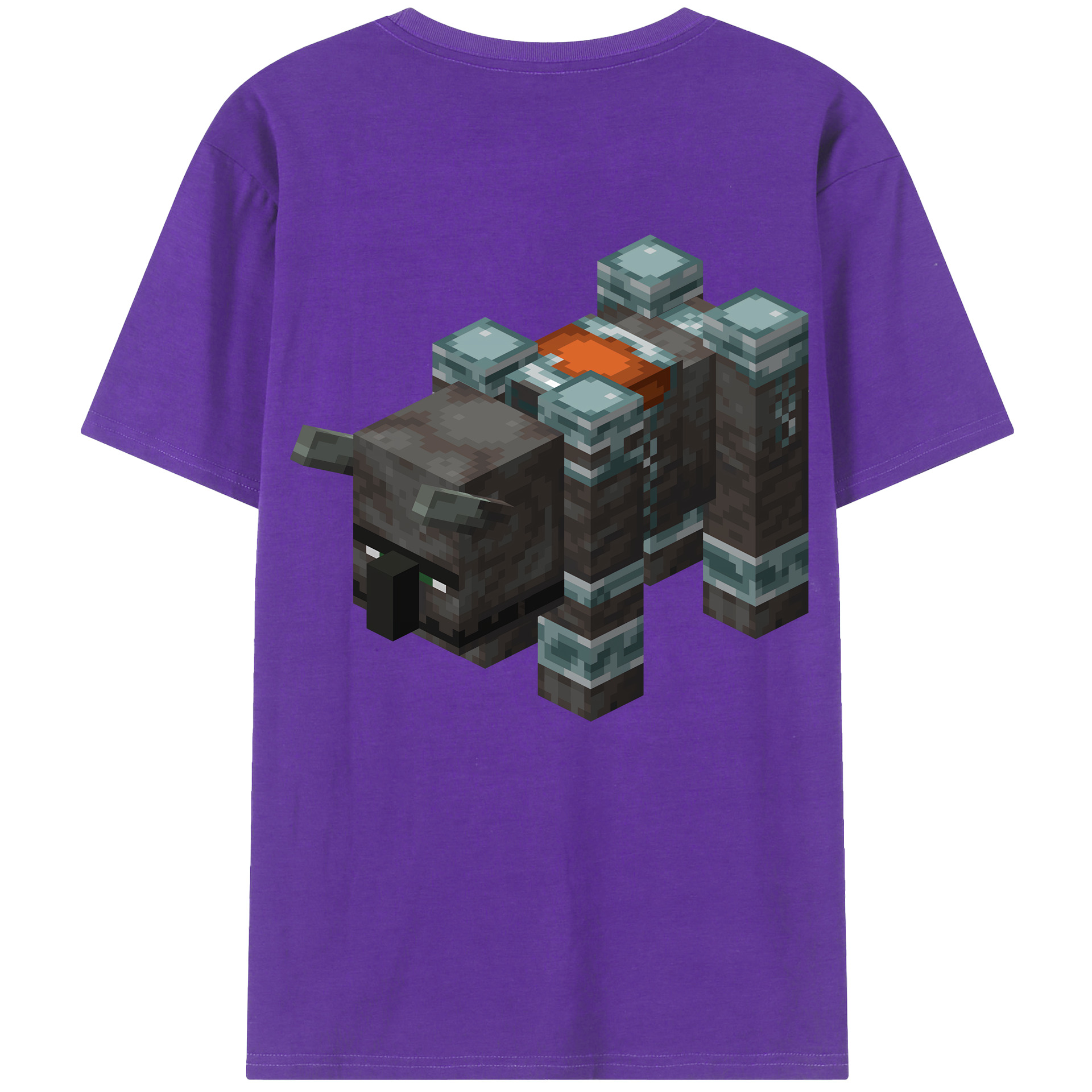 （画像用） マインクラフト ブロックの世界 Minecraft MC Block world 綿100％ メンズ半袖Tシャツ（バックプリント） 通気性