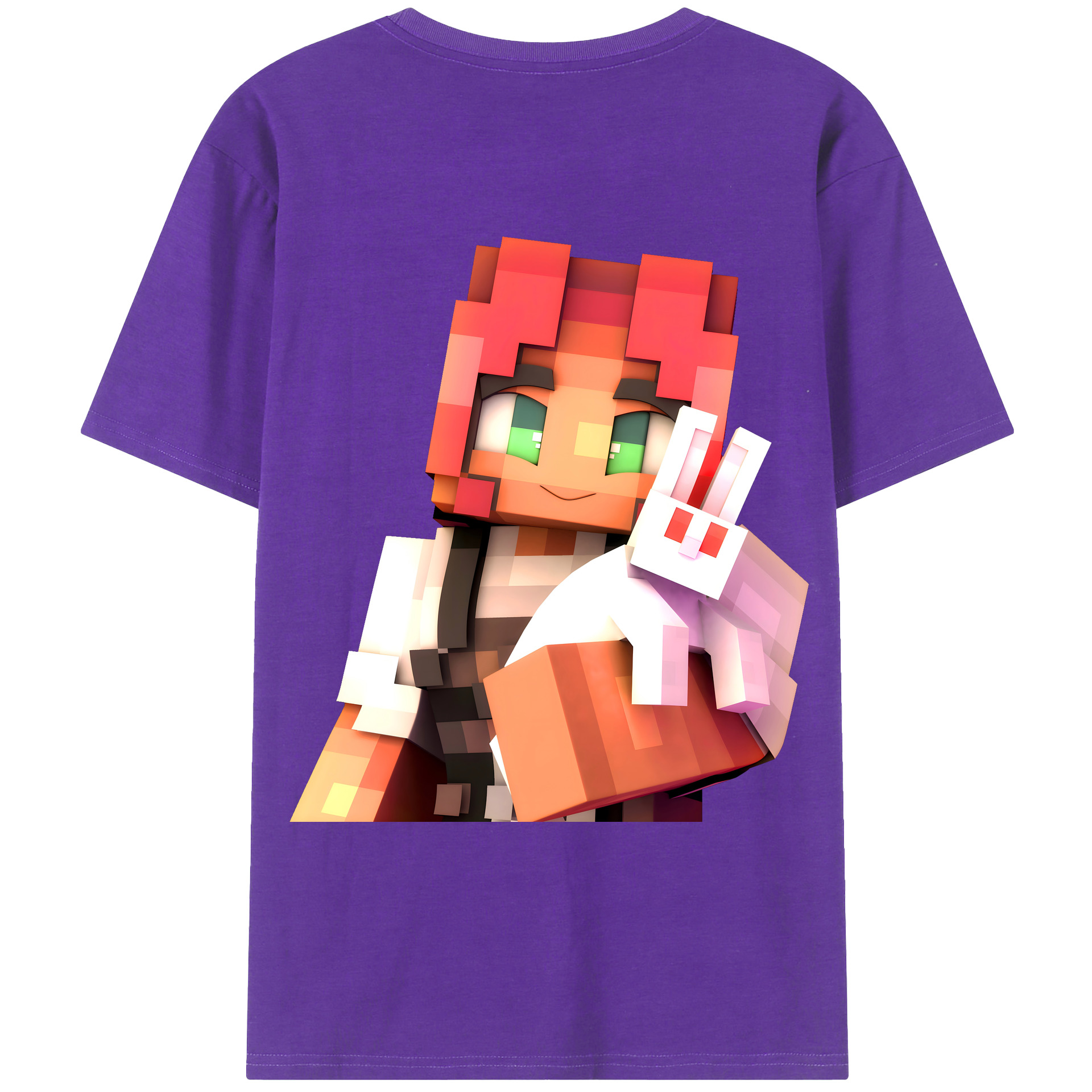 （画像用） マインクラフト ブロックの世界 Minecraft MC Block world 綿100％ メンズ半袖Tシャツ（バックプリント） 通気性