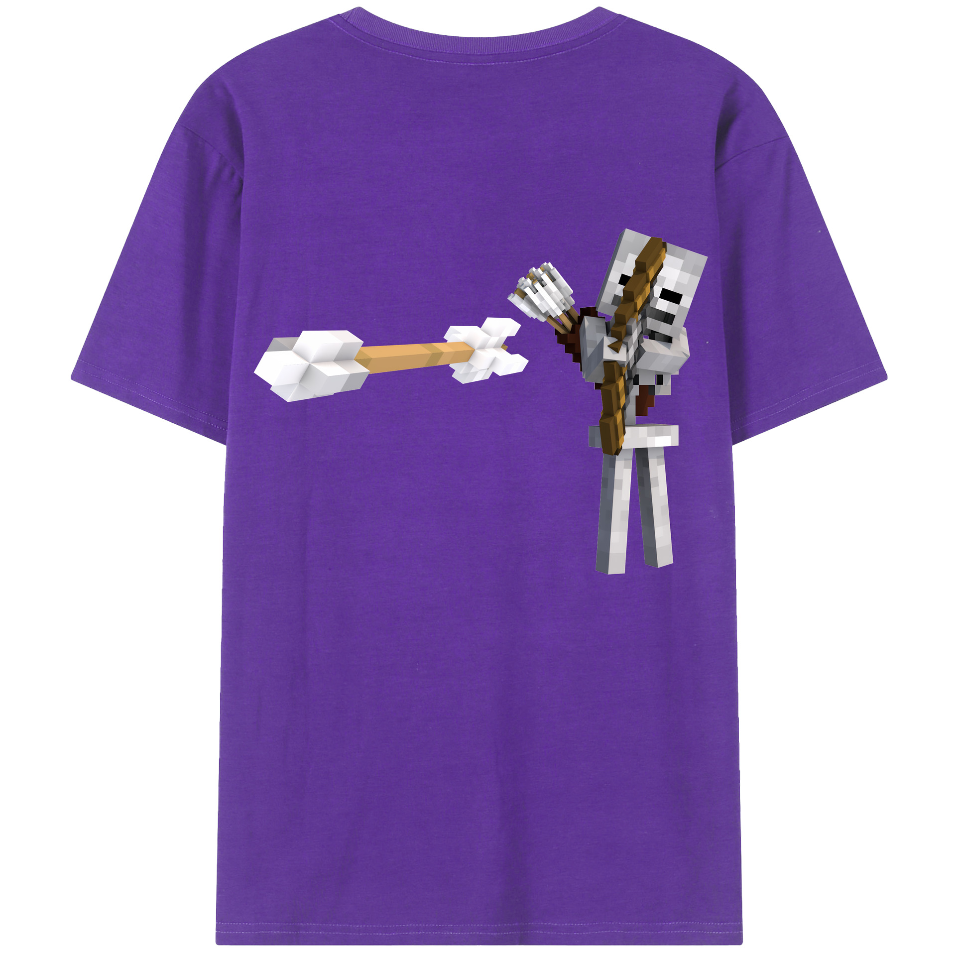 （画像用） マインクラフト ブロックの世界 Minecraft MC Block world 綿100％ メンズ半袖Tシャツ（バックプリント） 通気性
