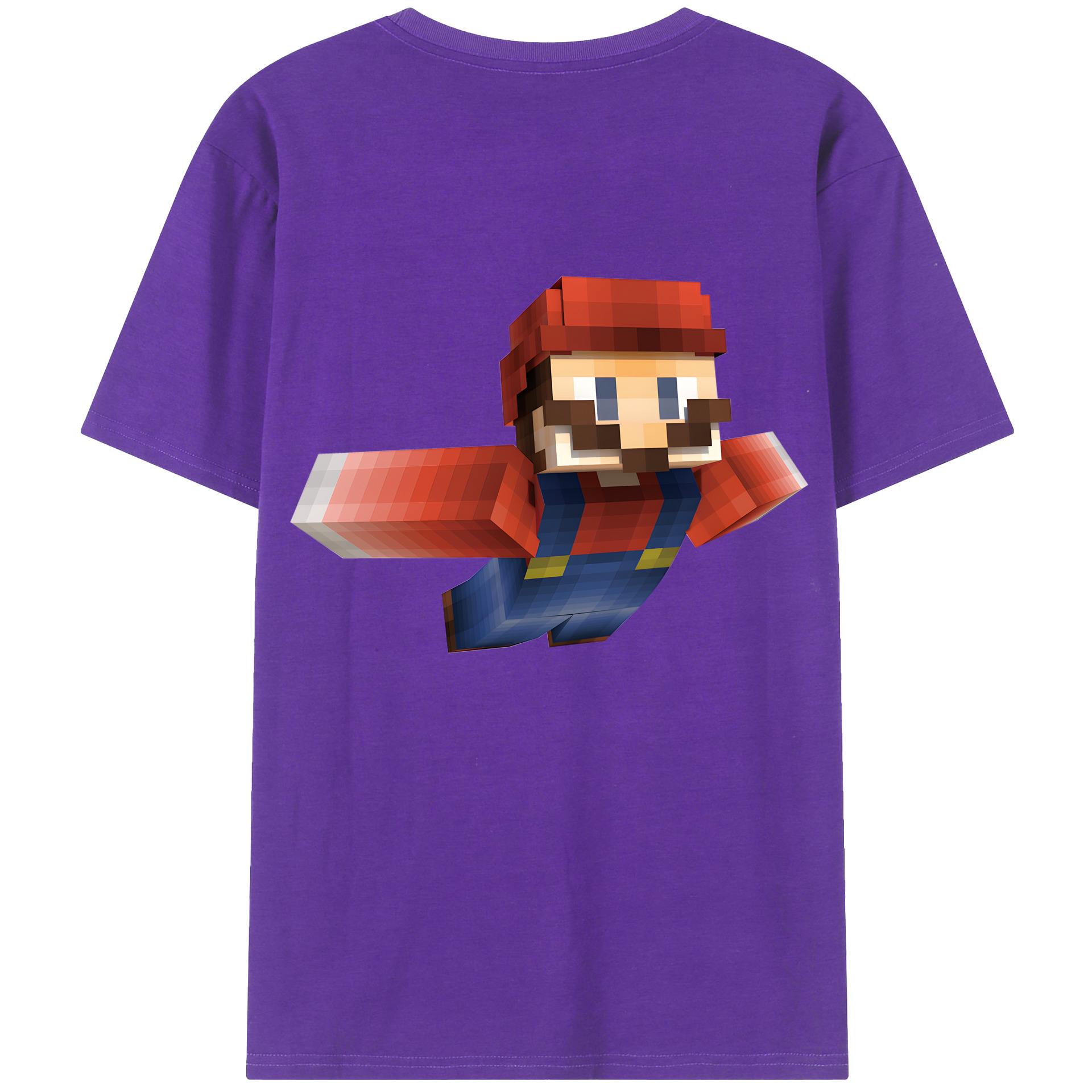 （画像用） マインクラフト ブロックの世界 Minecraft MC Block world 綿100％ メンズ半袖Tシャツ（バックプリント） 通気性