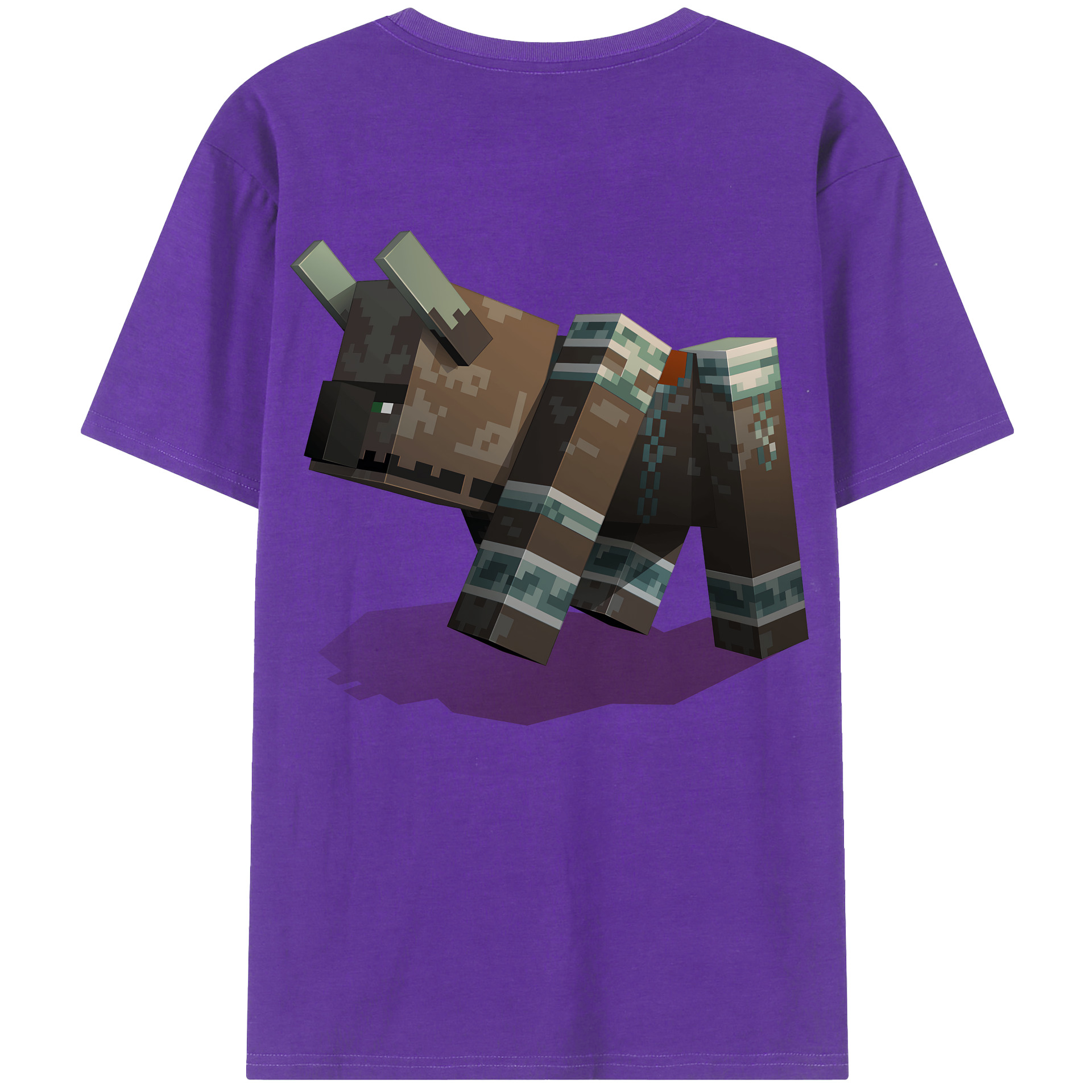 （画像用） マインクラフト ブロックの世界 Minecraft MC Block world 綿100％ メンズ半袖Tシャツ（バックプリント） 通気性
