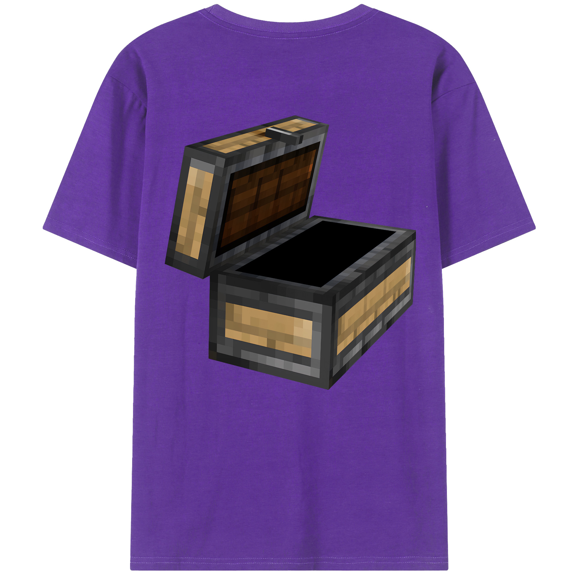 （画像用） マインクラフト ブロックの世界 Minecraft MC Block world 綿100％ メンズ半袖Tシャツ（バックプリント） 通気性