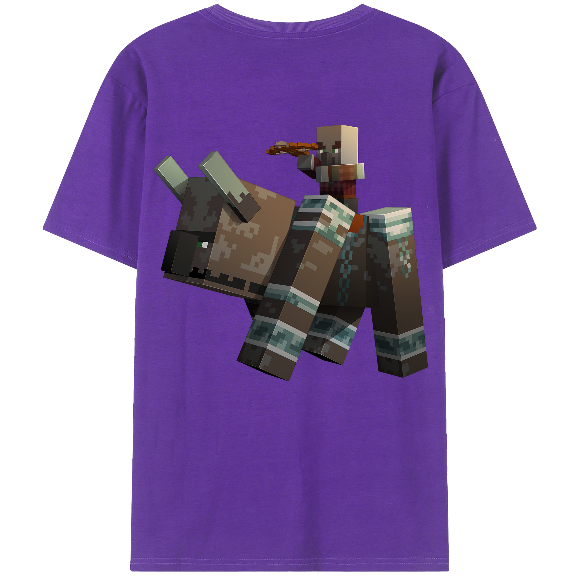 （画像用） マインクラフト ブロックの世界 Minecraft MC Block world 綿100％ メンズ半袖Tシャツ（バックプリント） 通気性