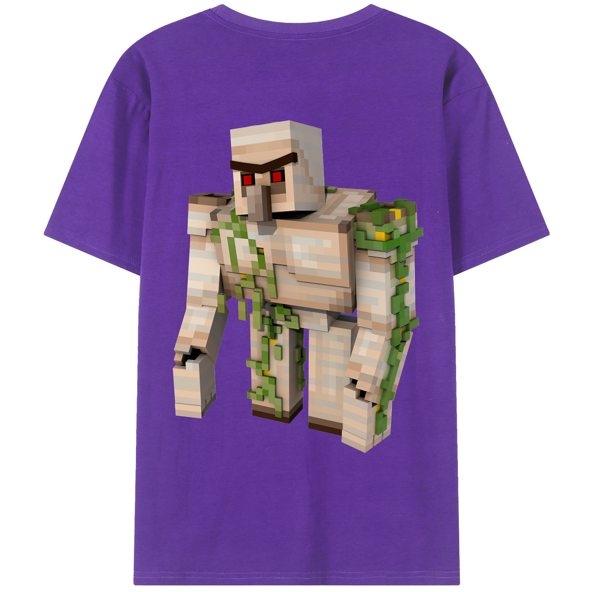 （画像用） マインクラフト ブロックの世界 Minecraft MC Block world 綿100％ メンズ半袖Tシャツ（バックプリント） 通気性