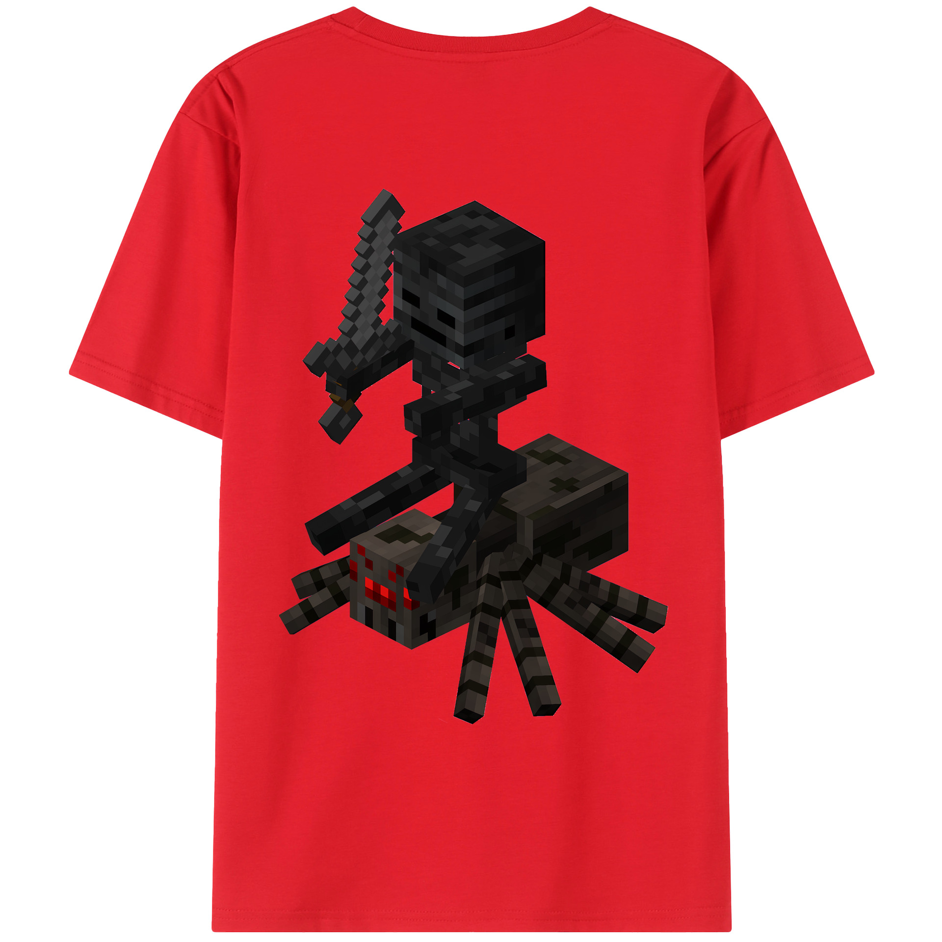 （画像用） マインクラフト ブロックの世界 Minecraft MC Block world 綿100％ メンズ半袖Tシャツ（バックプリント） 通気性