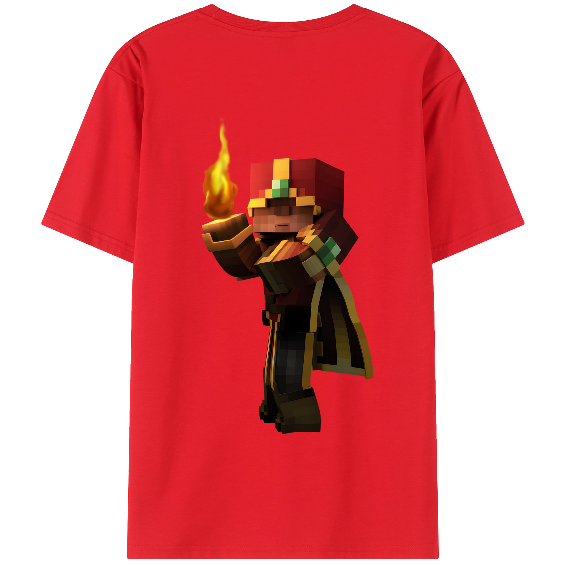 （画像用） マインクラフト ブロックの世界 Minecraft MC Block world 綿100％ メンズ半袖Tシャツ（バックプリント） 通気性