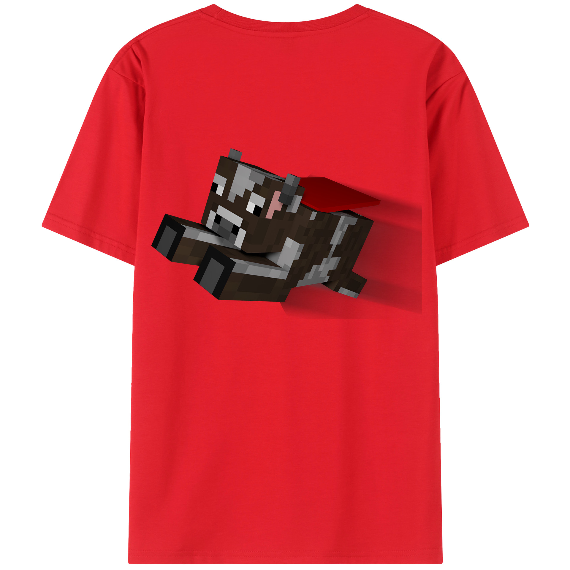 （画像用） マインクラフト ブロックの世界 Minecraft MC Block world 綿100％ メンズ半袖Tシャツ（バックプリント） 通気性