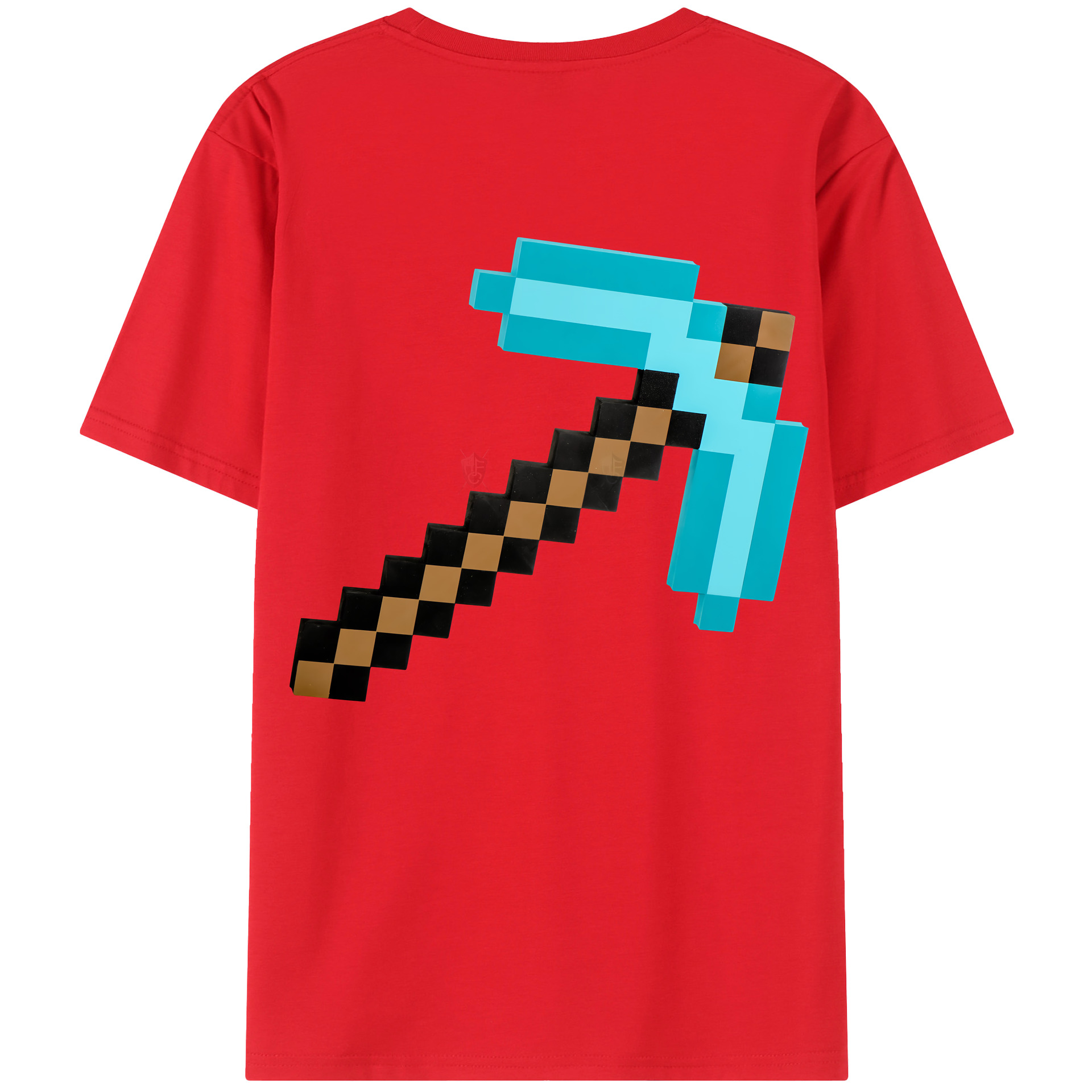 （画像用） マインクラフト ブロックの世界 Minecraft MC Block world 綿100％ メンズ半袖Tシャツ（バックプリント） 通気性