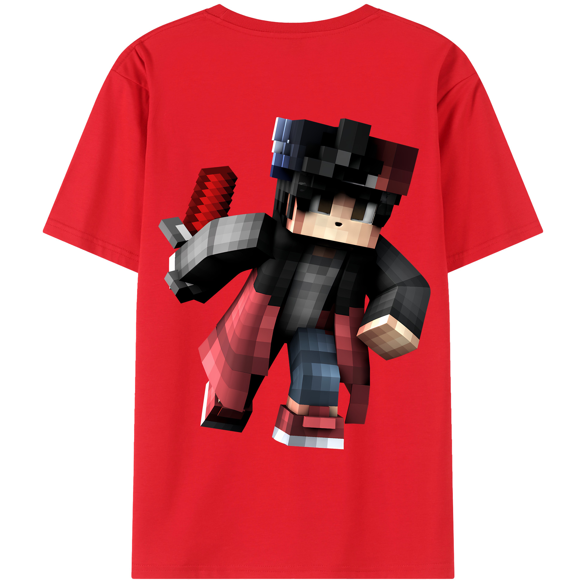 （画像用） マインクラフト ブロックの世界 Minecraft MC Block world 綿100％ メンズ半袖Tシャツ（バックプリント） 通気性