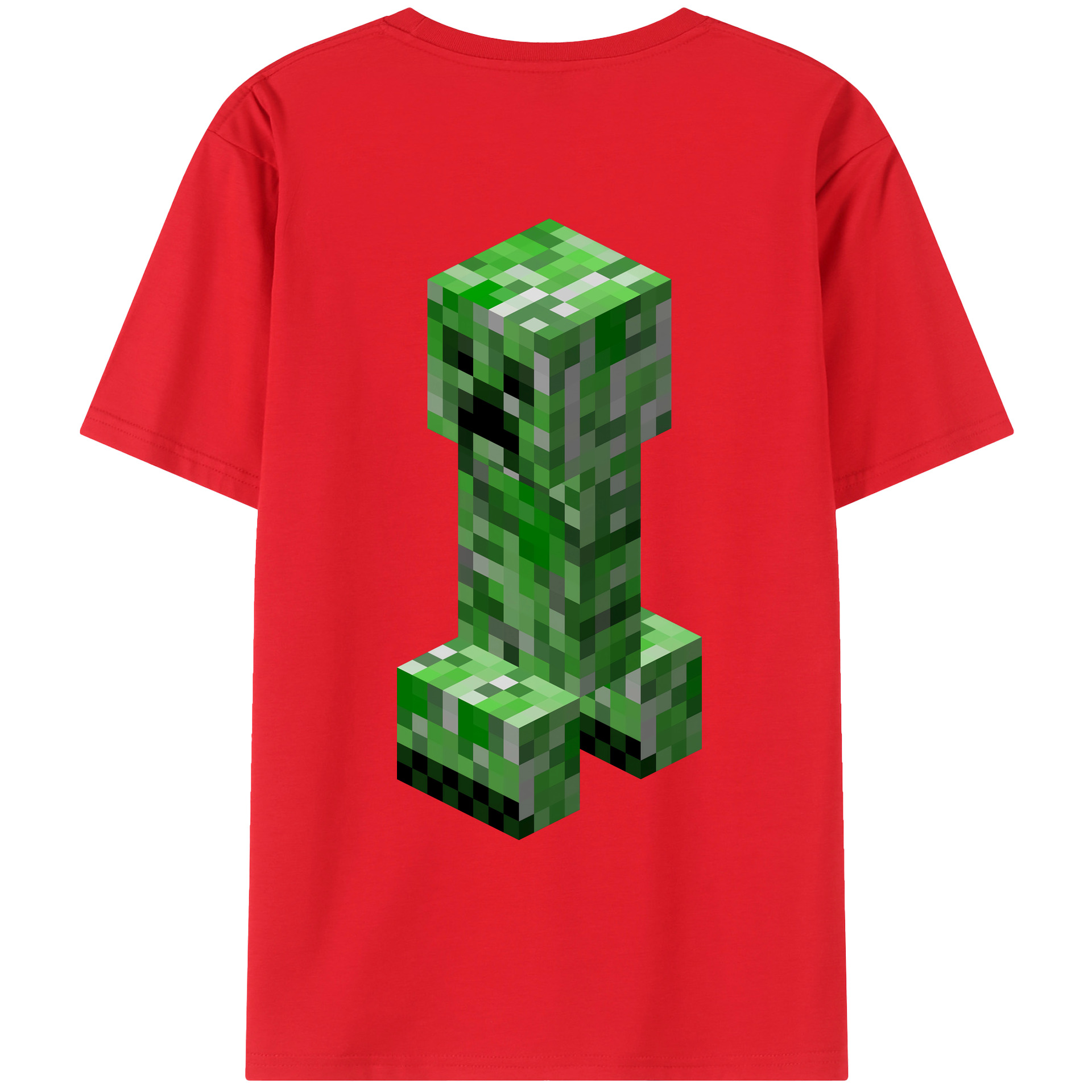 （画像用） マインクラフト ブロックの世界 Minecraft MC Block world 綿100％ メンズ半袖Tシャツ（バックプリント） 通気性