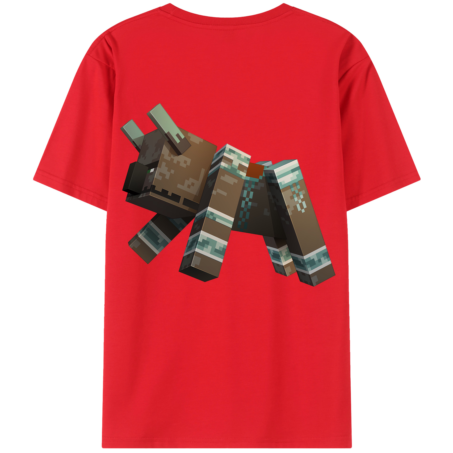 （画像用） マインクラフト ブロックの世界 Minecraft MC Block world 綿100％ メンズ半袖Tシャツ（バックプリント） 通気性