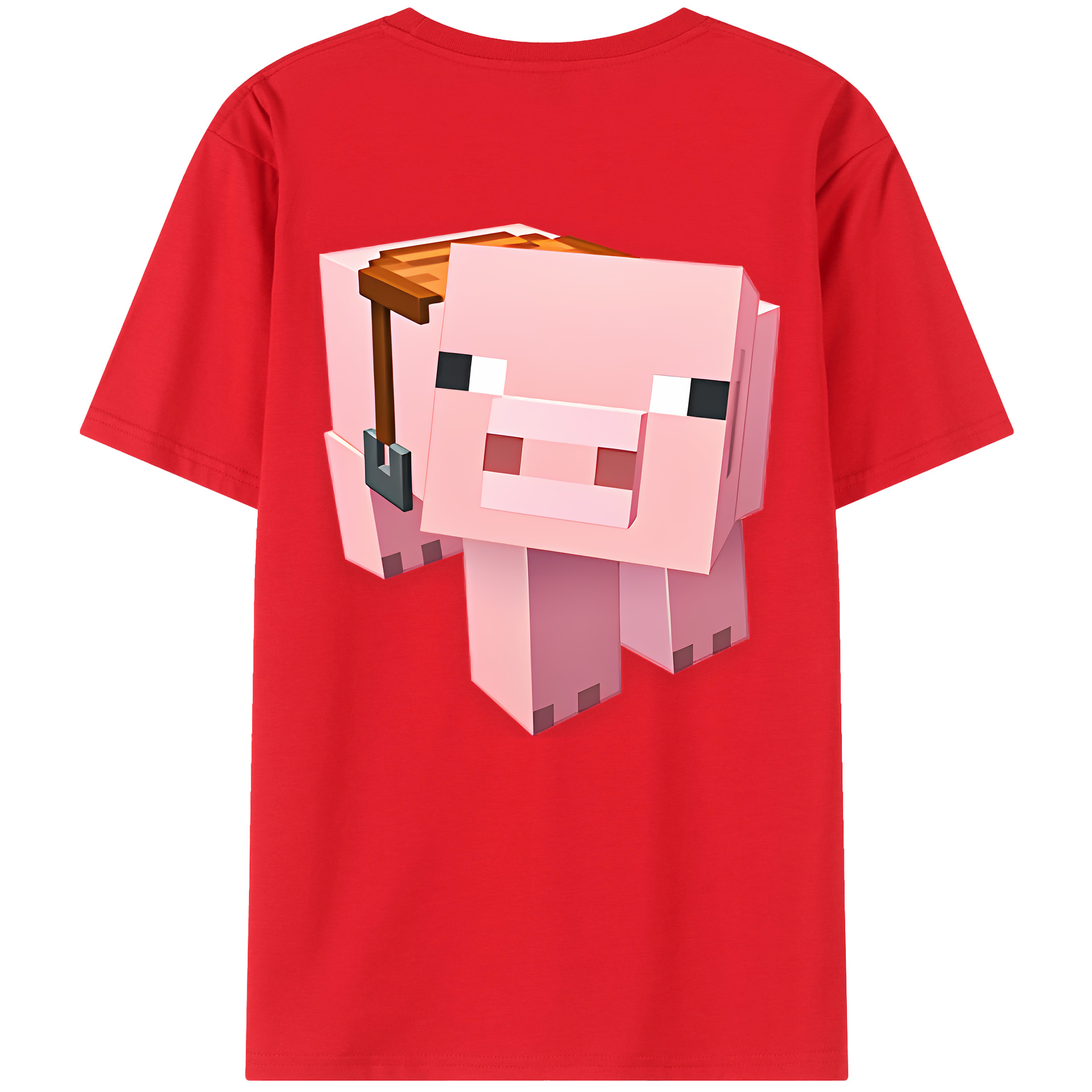 （画像用） マインクラフト ブロックの世界 Minecraft MC Block world 綿100％ メンズ半袖Tシャツ（バックプリント） 通気性