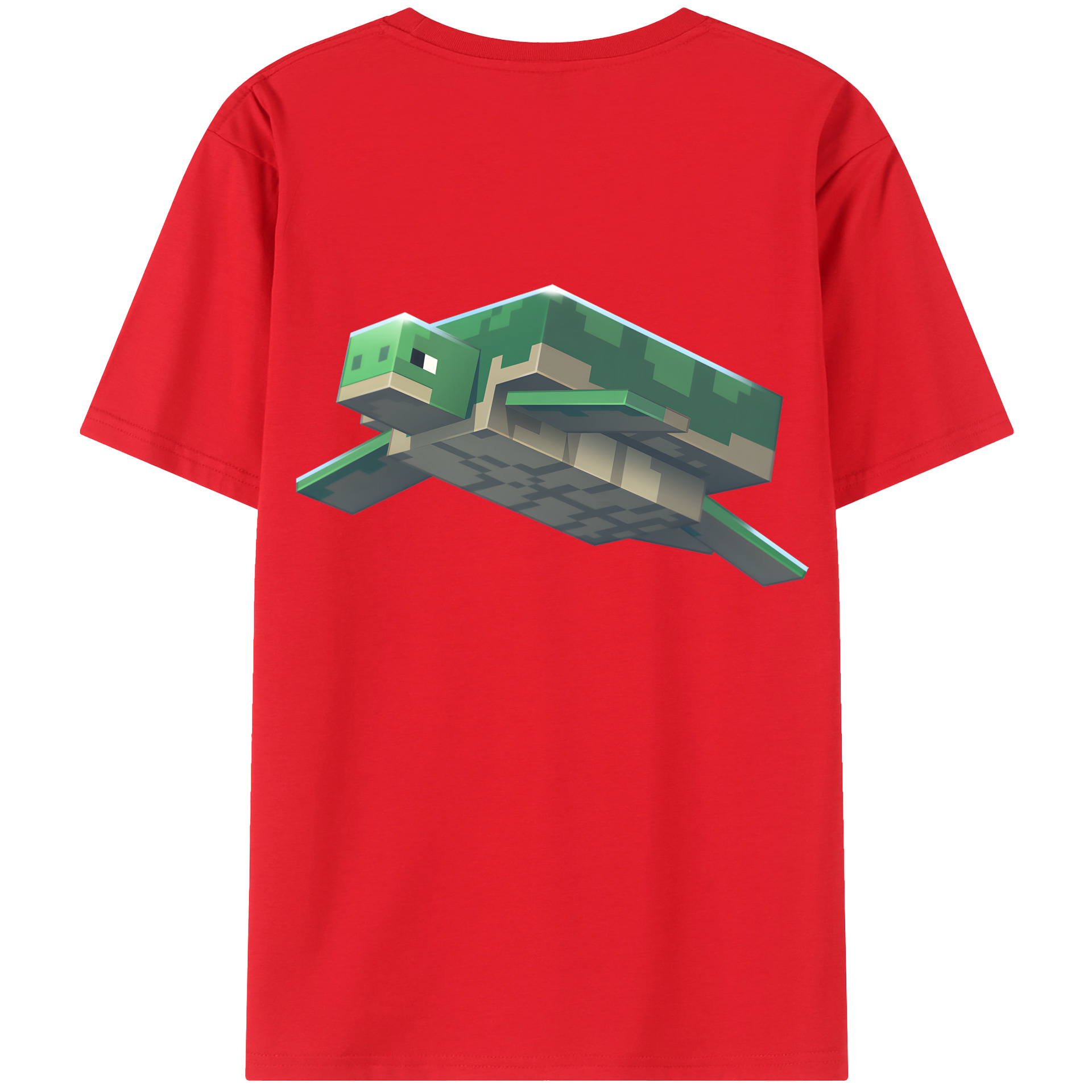（画像用） マインクラフト ブロックの世界 Minecraft MC Block world 綿100％ メンズ半袖Tシャツ（バックプリント） 通気性