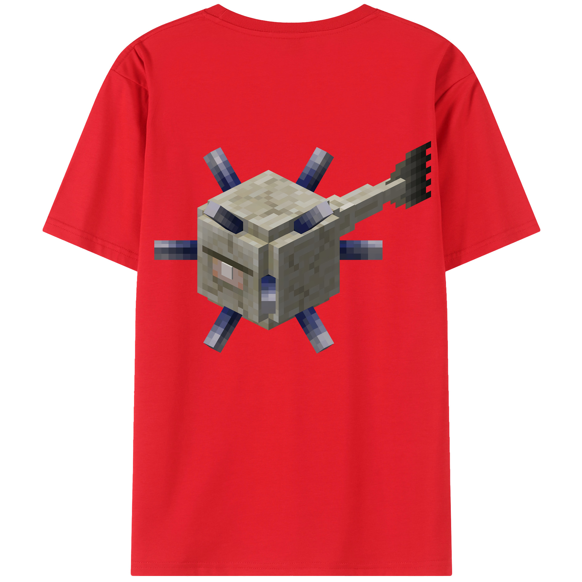 （画像用） マインクラフト ブロックの世界 Minecraft MC Block world 綿100％ メンズ半袖Tシャツ（バックプリント） 通気性