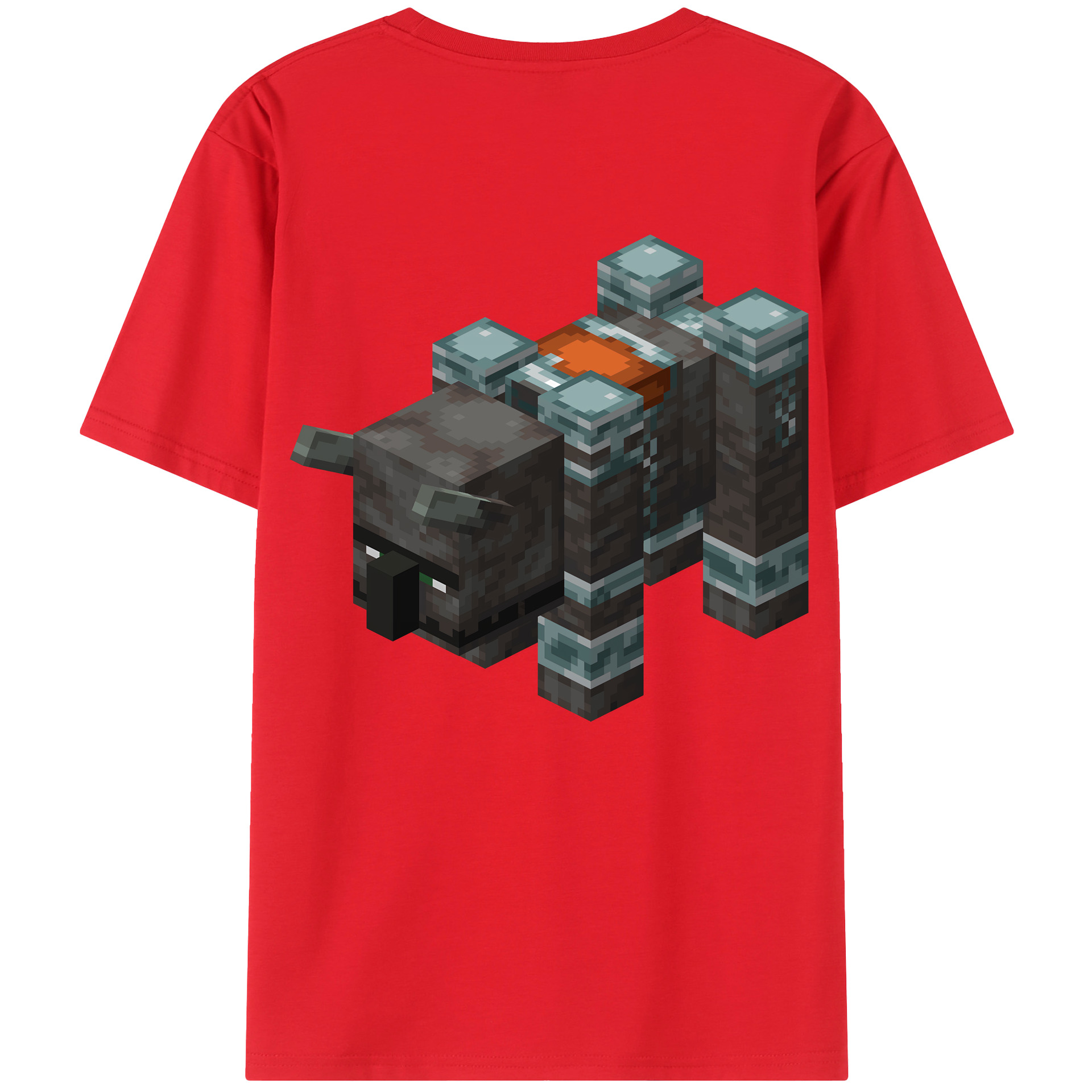 （画像用） マインクラフト ブロックの世界 Minecraft MC Block world 綿100％ メンズ半袖Tシャツ（バックプリント） 通気性