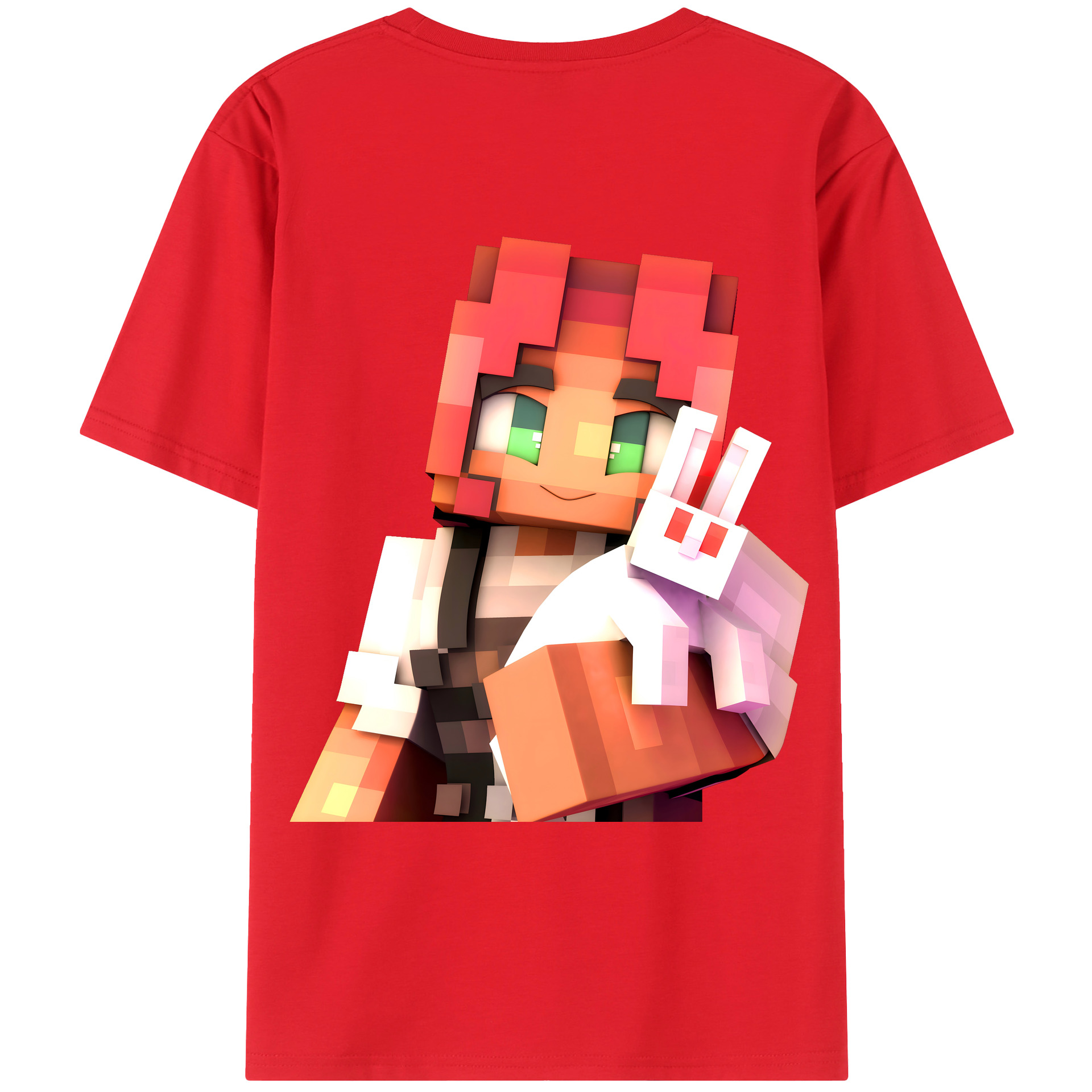 （画像用） マインクラフト ブロックの世界 Minecraft MC Block world 綿100％ メンズ半袖Tシャツ（バックプリント） 通気性