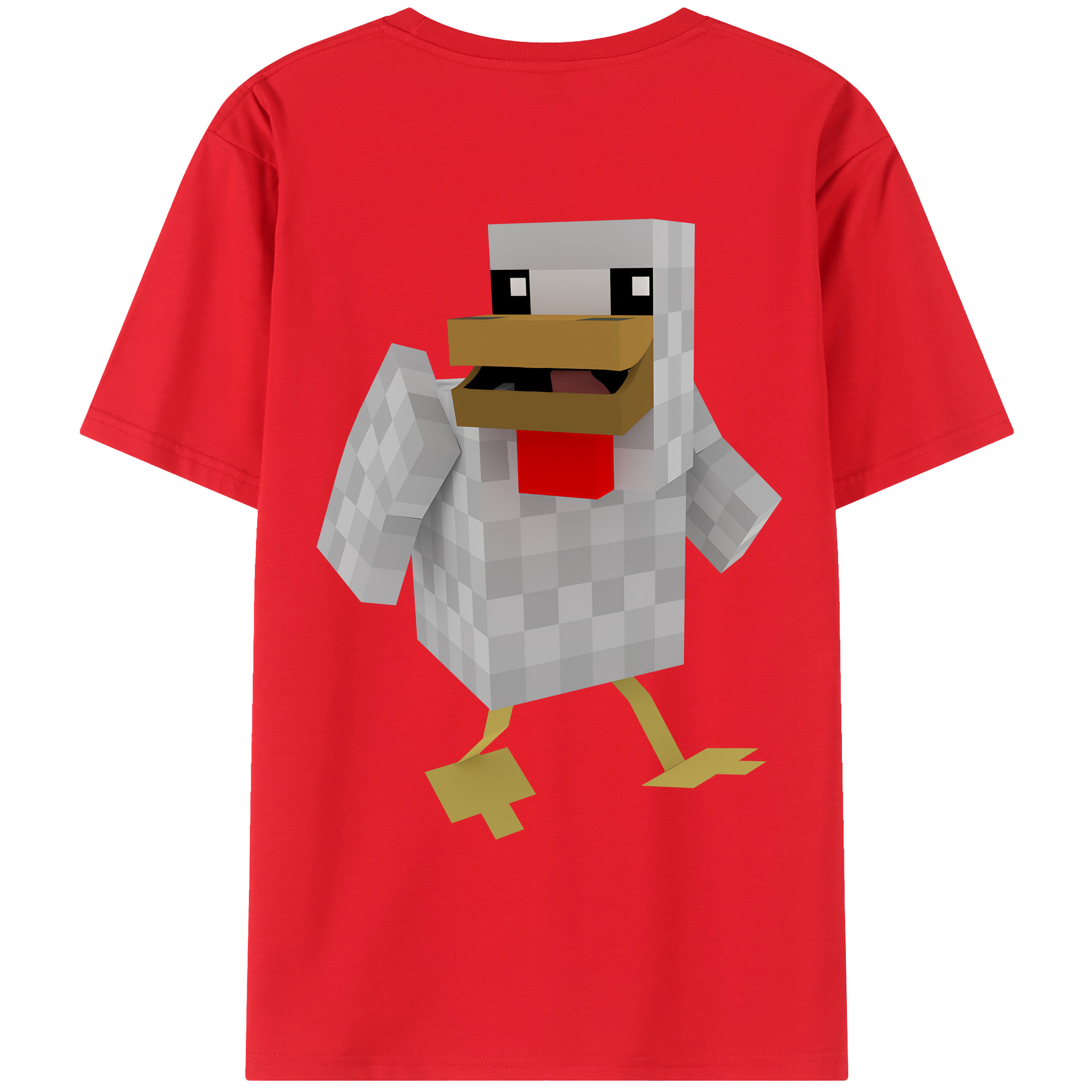 （画像用） マインクラフト ブロックの世界 Minecraft MC Block world 綿100％ メンズ半袖Tシャツ（バックプリント） 通気性