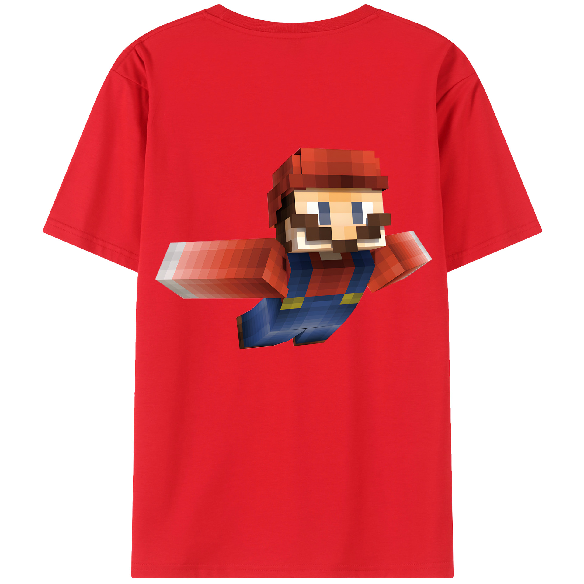 （画像用） マインクラフト ブロックの世界 Minecraft MC Block world 綿100％ メンズ半袖Tシャツ（バックプリント） 通気性
