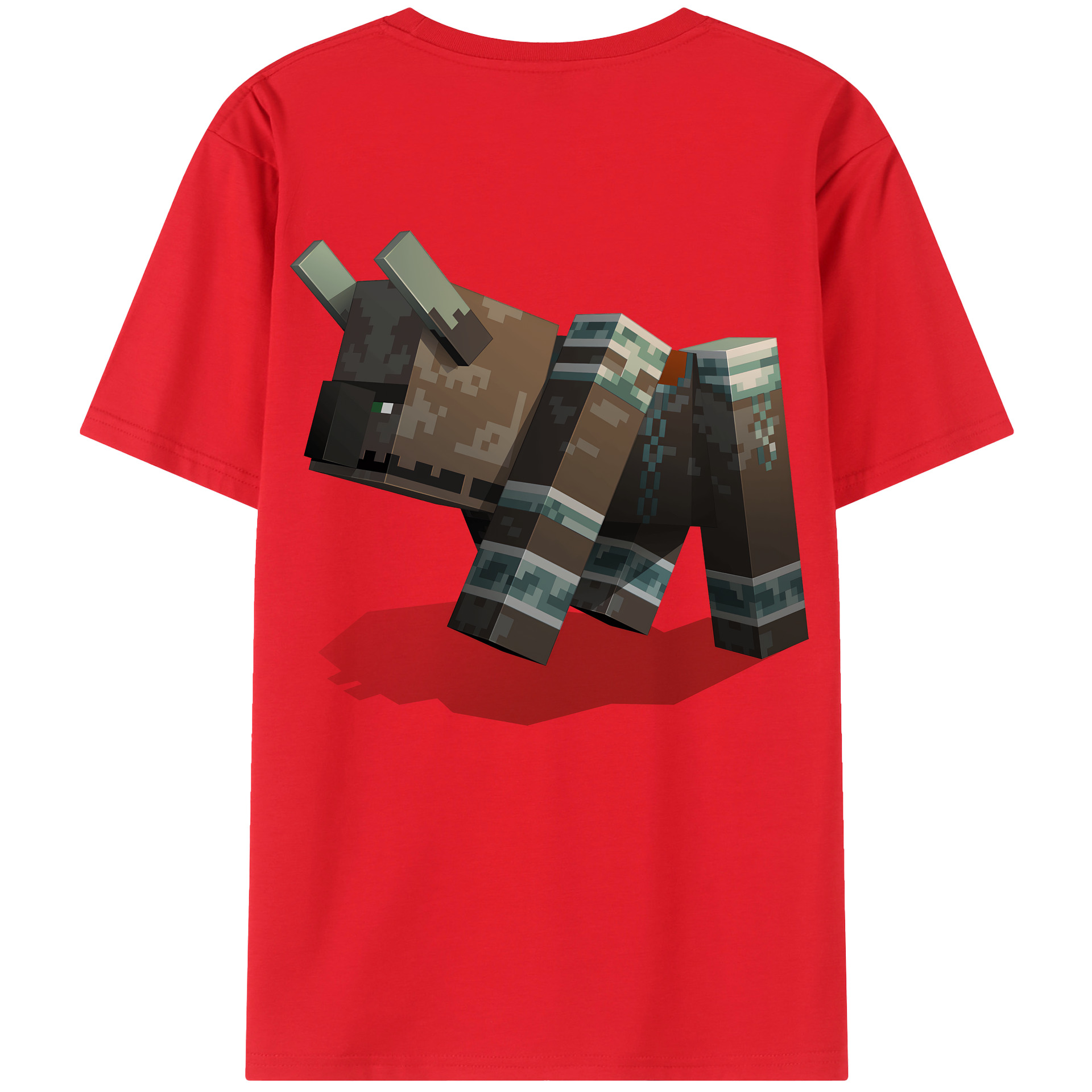 （画像用） マインクラフト ブロックの世界 Minecraft MC Block world 綿100％ メンズ半袖Tシャツ（バックプリント） 通気性