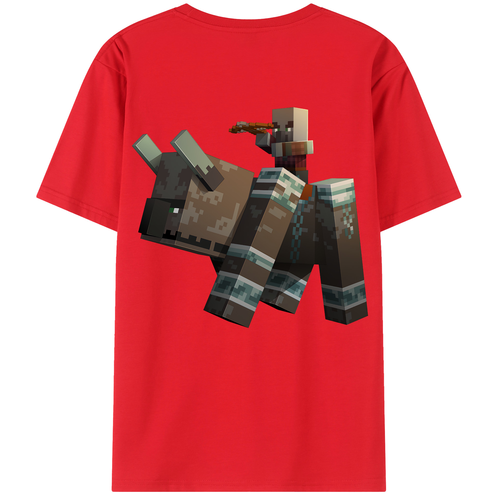 （画像用） マインクラフト ブロックの世界 Minecraft MC Block world 綿100％ メンズ半袖Tシャツ（バックプリント） 通気性