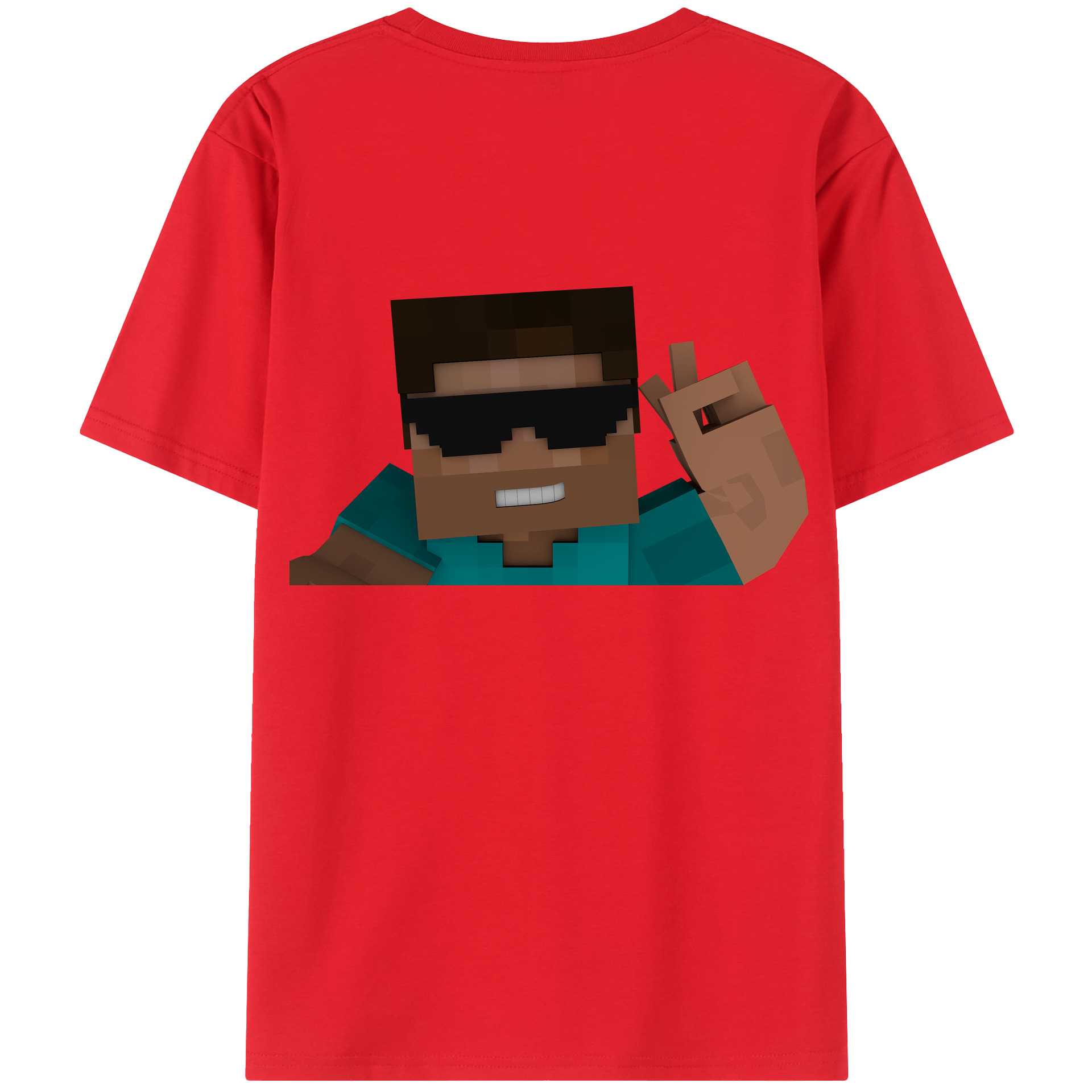 （画像用） マインクラフト ブロックの世界 Minecraft MC Block world 綿100％ メンズ半袖Tシャツ（バックプリント） 通気性