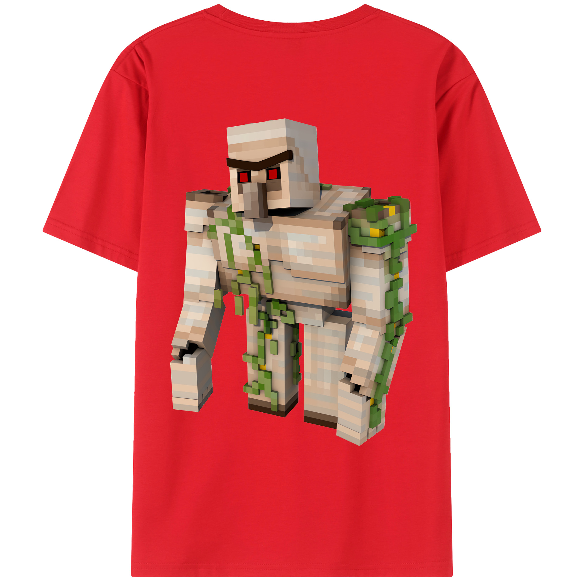 （画像用） マインクラフト ブロックの世界 Minecraft MC Block world 綿100％ メンズ半袖Tシャツ（バックプリント） 通気性