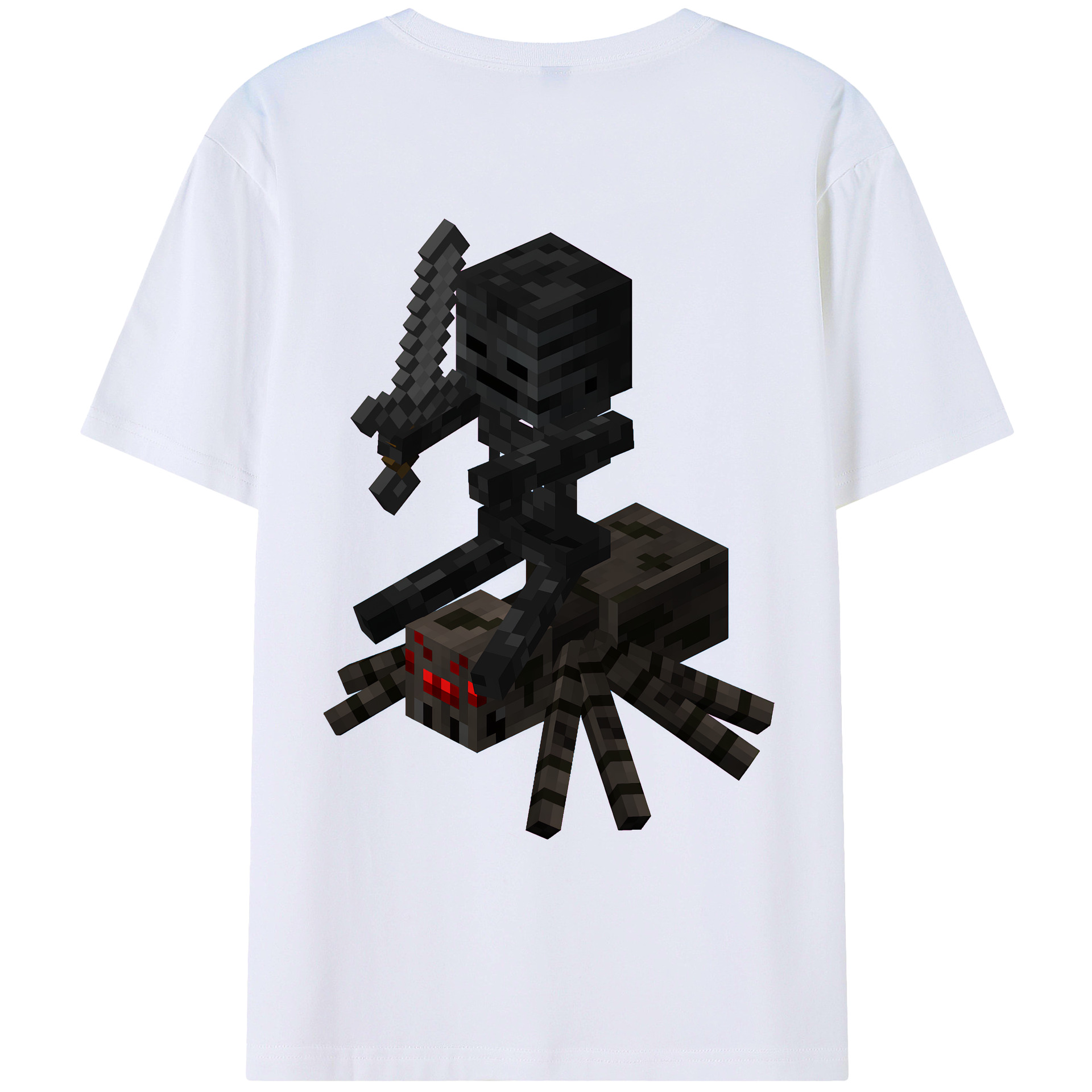 （画像用） マインクラフト ブロックの世界 Minecraft MC Block world 綿100％ メンズ半袖Tシャツ（バックプリント） 通気性