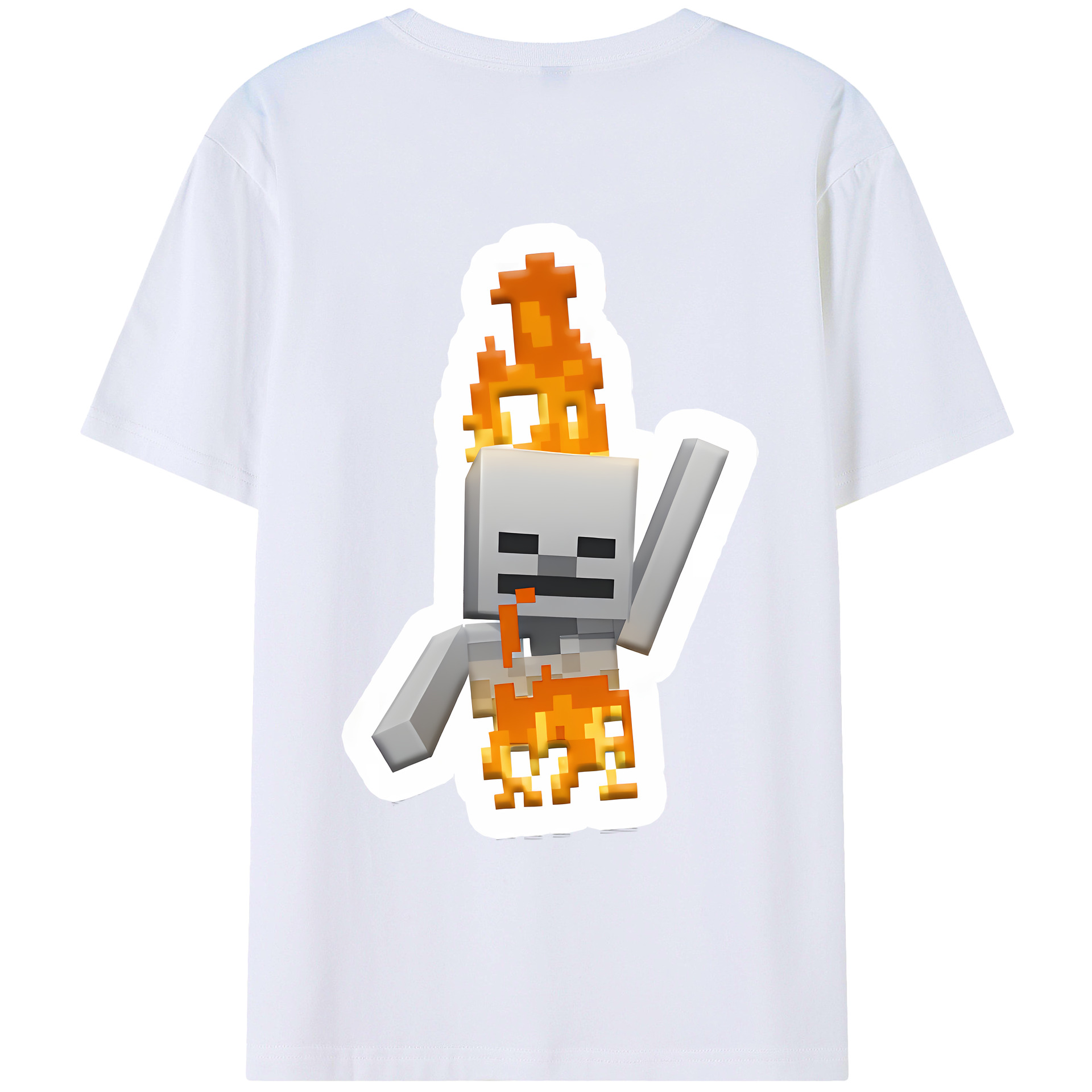 （画像用） マインクラフト ブロックの世界 Minecraft MC Block world 綿100％ メンズ半袖Tシャツ（バックプリント） 通気性