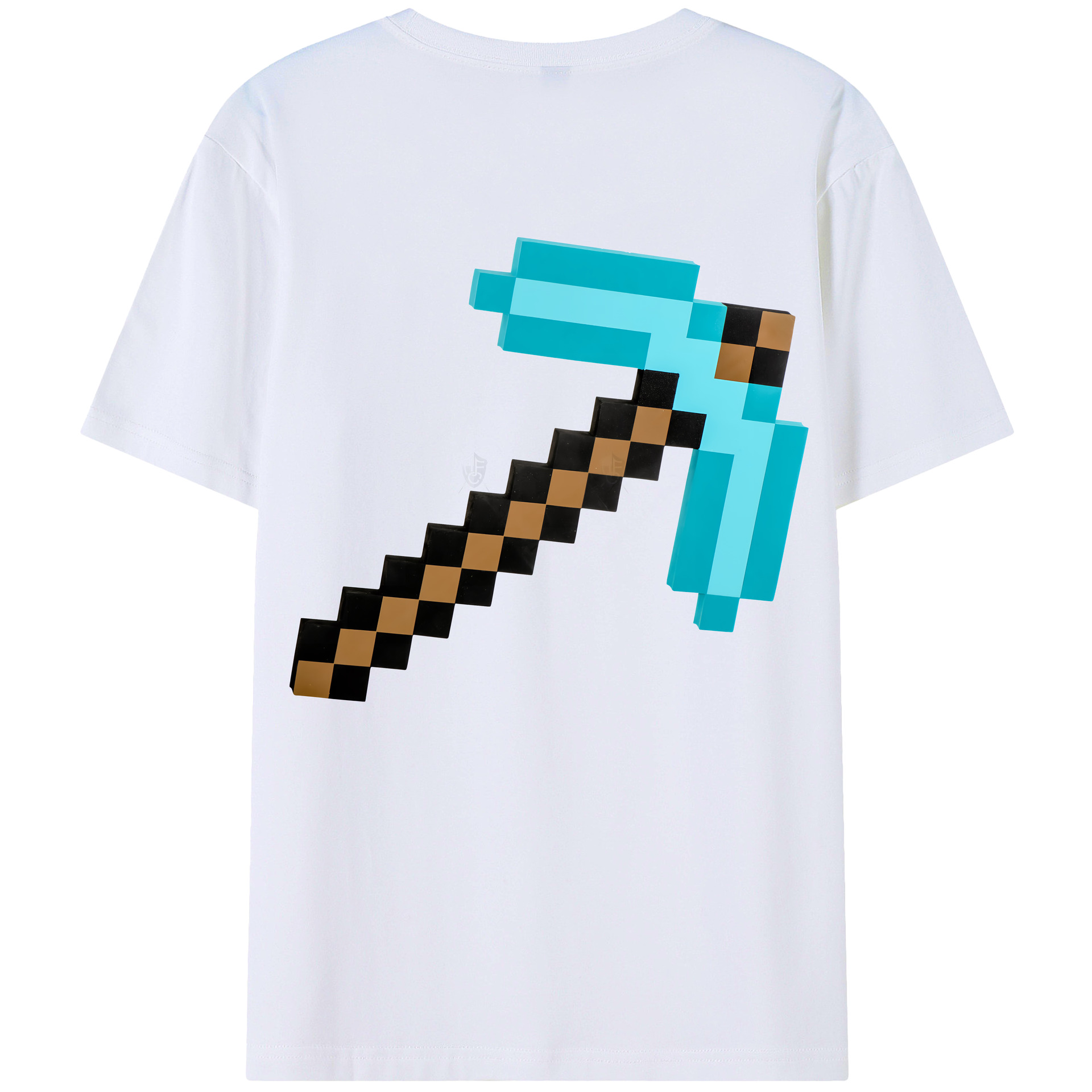 （画像用） マインクラフト ブロックの世界 Minecraft MC Block world 綿100％ メンズ半袖Tシャツ（バックプリント） 通気性
