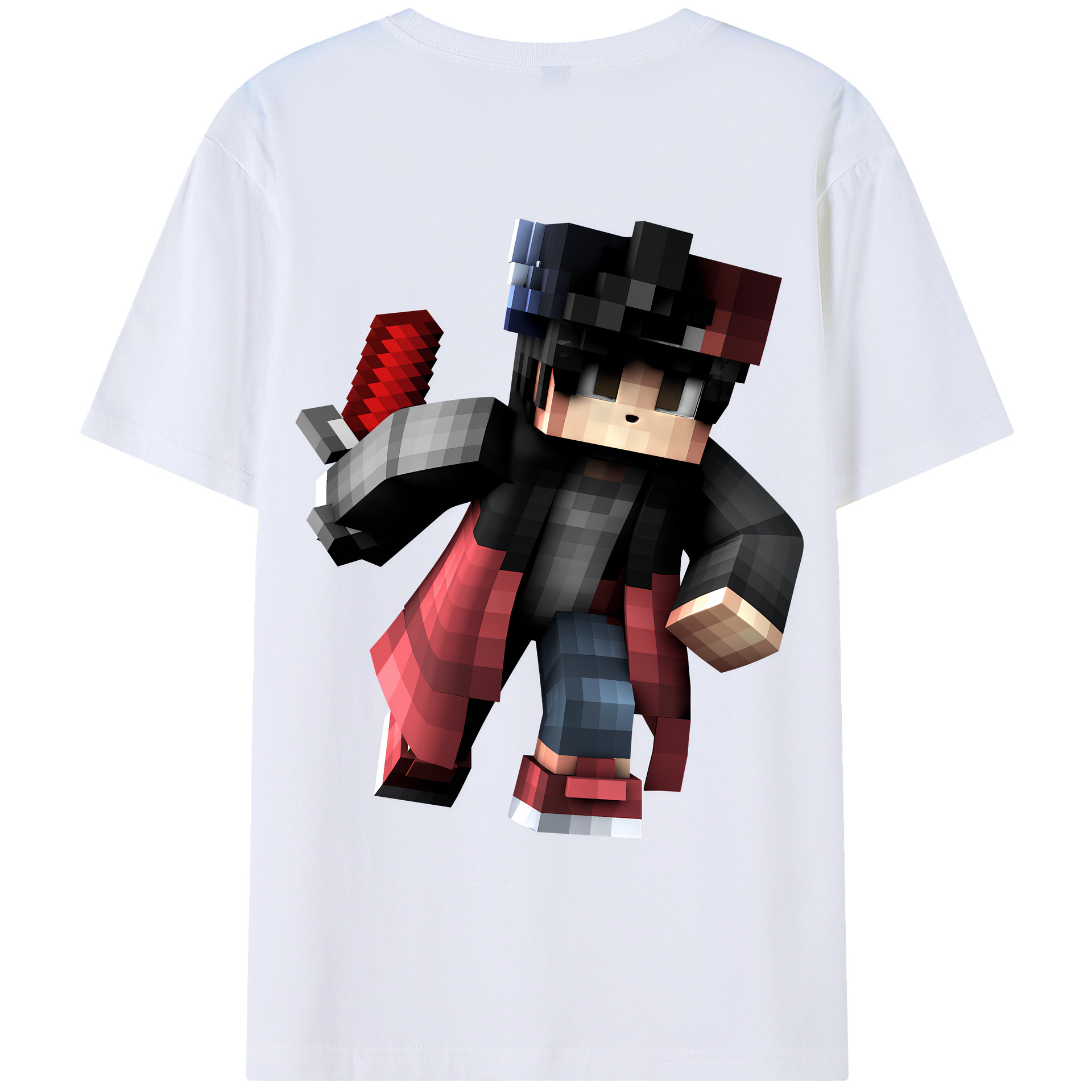 （画像用） マインクラフト ブロックの世界 Minecraft MC Block world 綿100％ メンズ半袖Tシャツ（バックプリント） 通気性