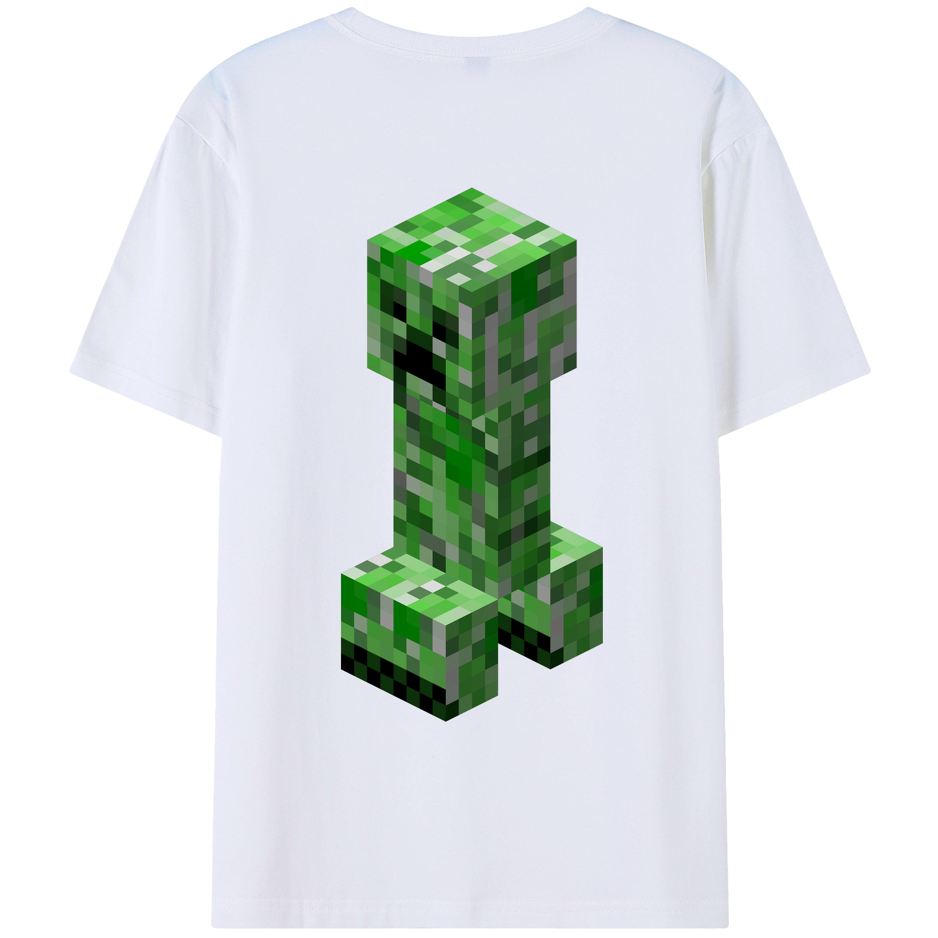 （画像用） マインクラフト ブロックの世界 Minecraft MC Block world 綿100％ メンズ半袖Tシャツ（バックプリント） 通気性