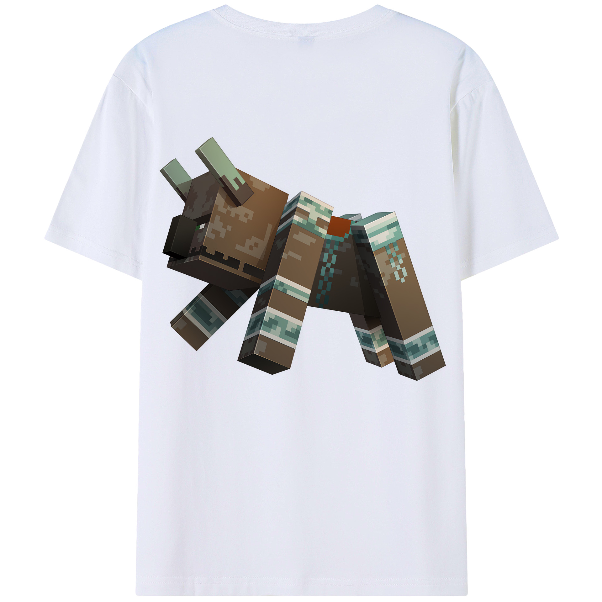 （画像用） マインクラフト ブロックの世界 Minecraft MC Block world 綿100％ メンズ半袖Tシャツ（バックプリント） 通気性