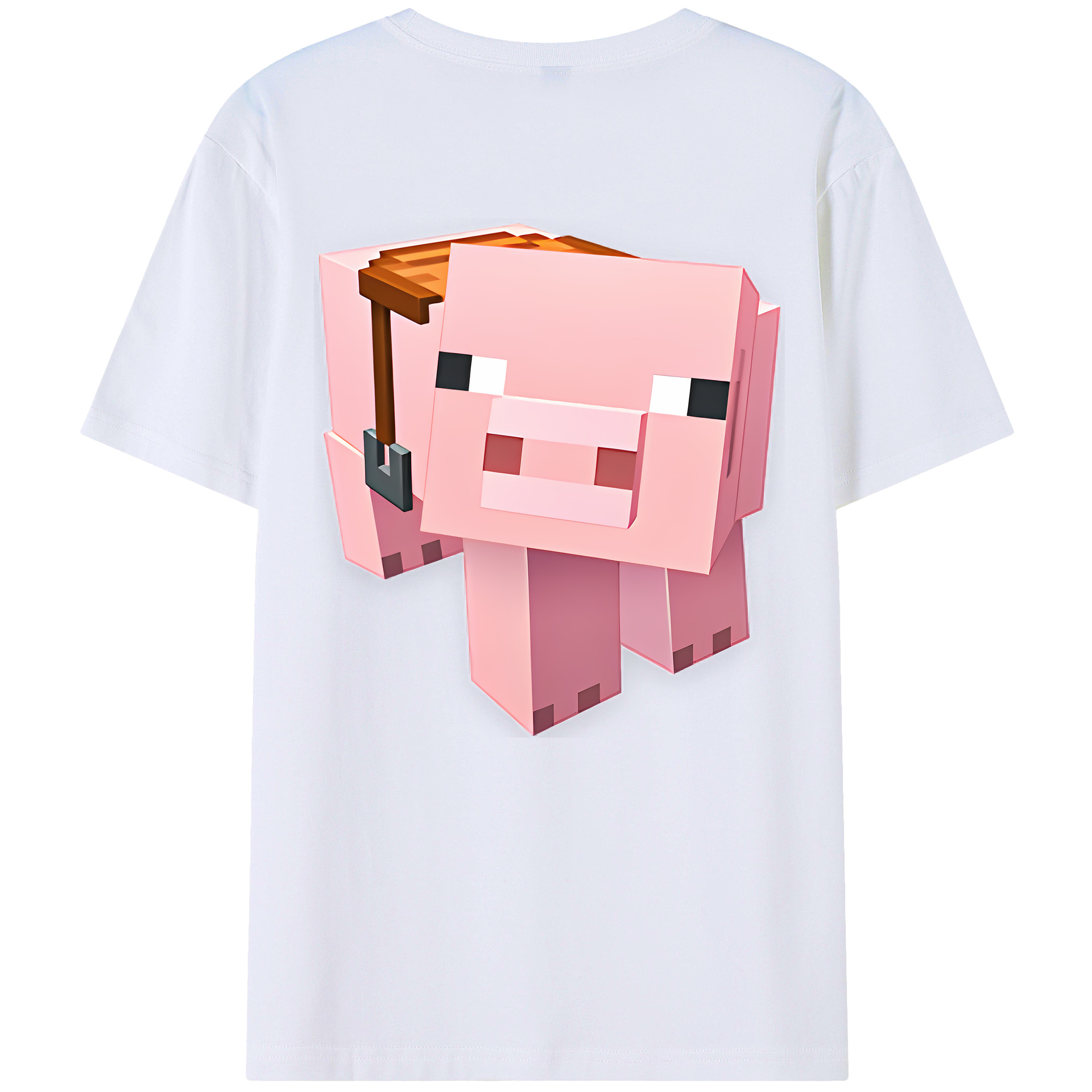 （画像用） マインクラフト ブロックの世界 Minecraft MC Block world 綿100％ メンズ半袖Tシャツ（バックプリント） 通気性