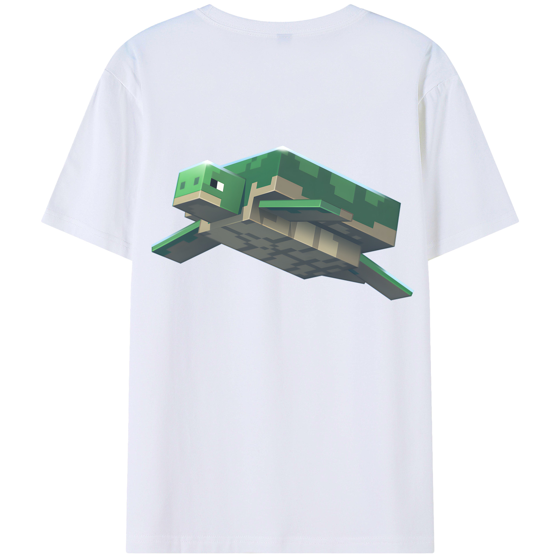 （画像用） マインクラフト ブロックの世界 Minecraft MC Block world 綿100％ メンズ半袖Tシャツ（バックプリント） 通気性