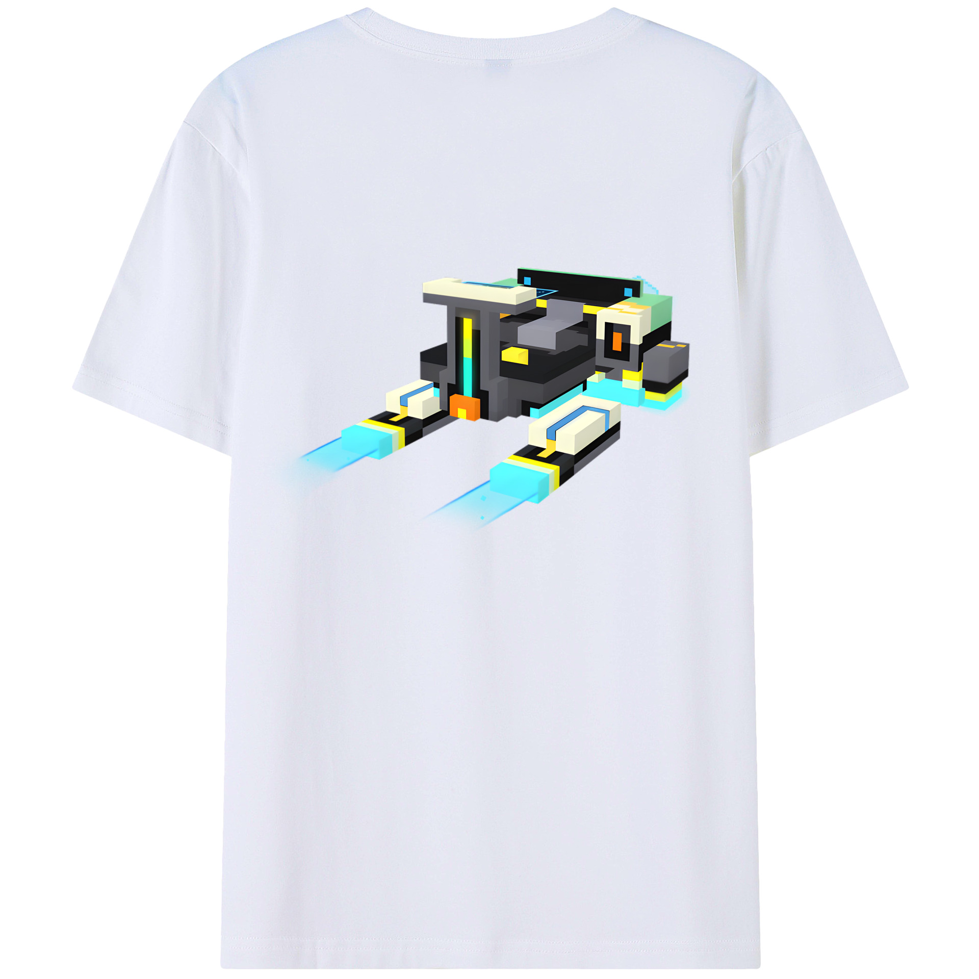 （画像用） マインクラフト ブロックの世界 Minecraft MC Block world 綿100％ メンズ半袖Tシャツ（バックプリント） 通気性