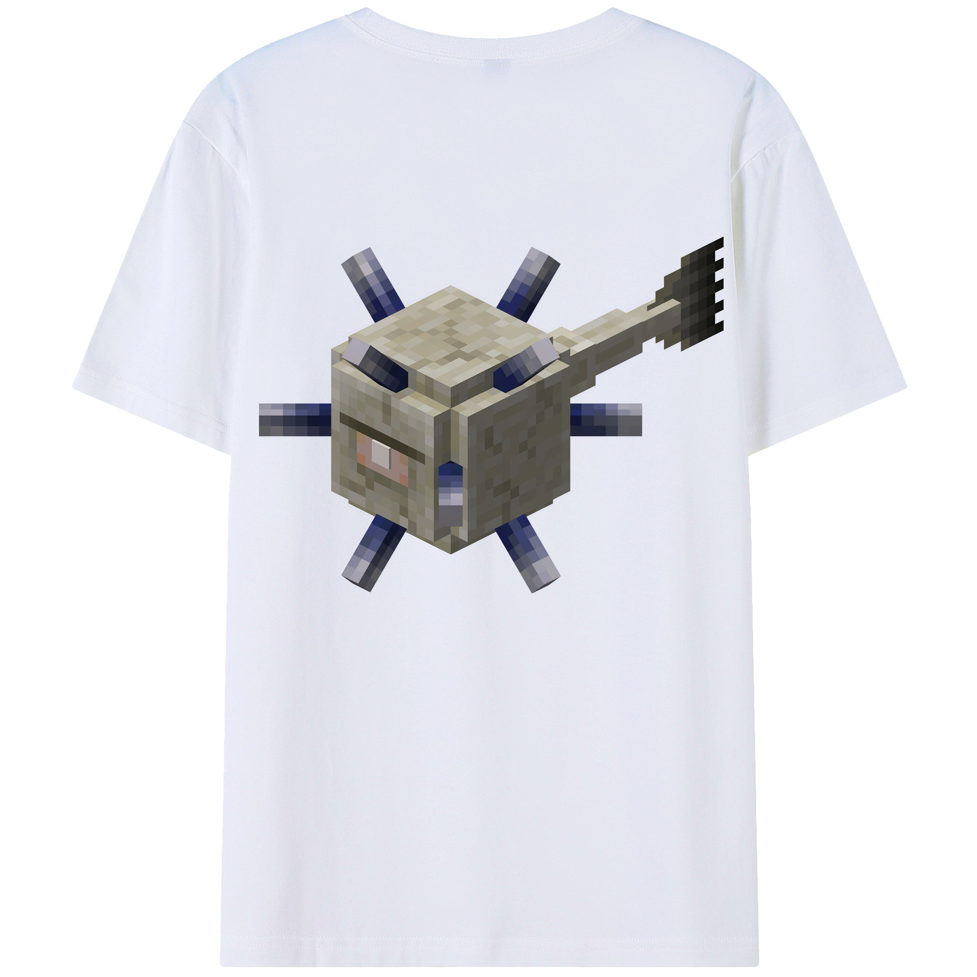 （画像用） マインクラフト ブロックの世界 Minecraft MC Block world 綿100％ メンズ半袖Tシャツ（バックプリント） 通気性