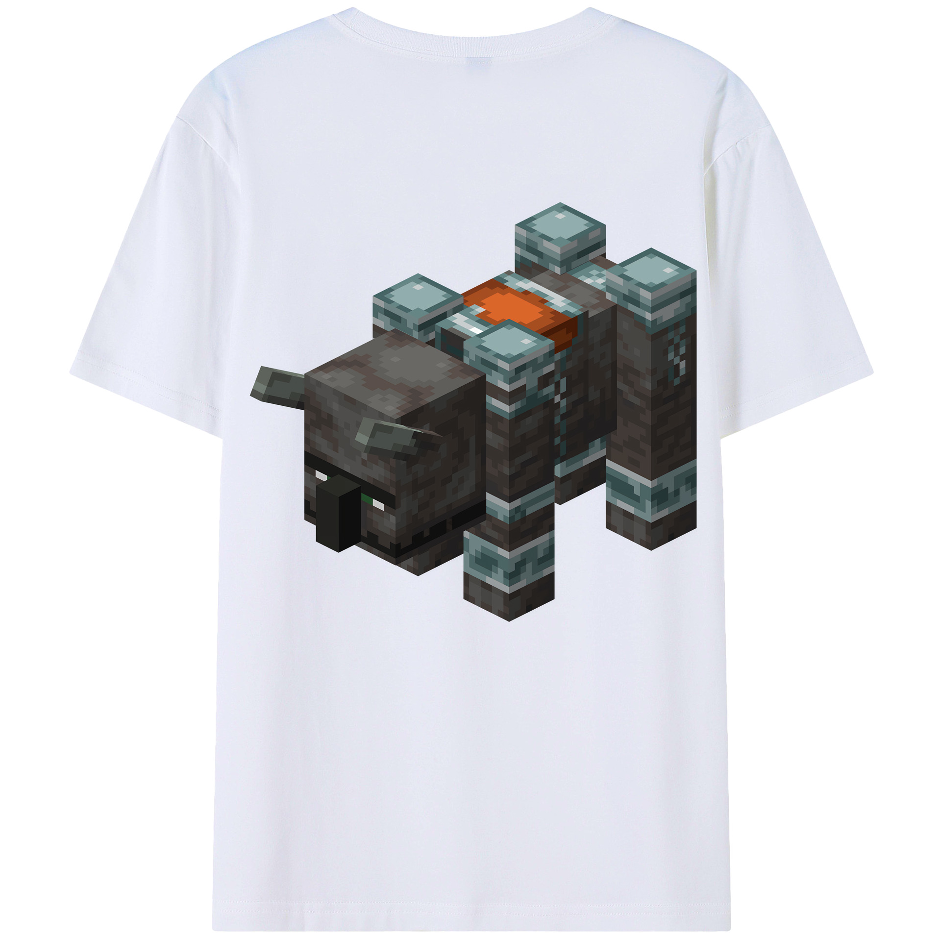（画像用） マインクラフト ブロックの世界 Minecraft MC Block world 綿100％ メンズ半袖Tシャツ（バックプリント） 通気性