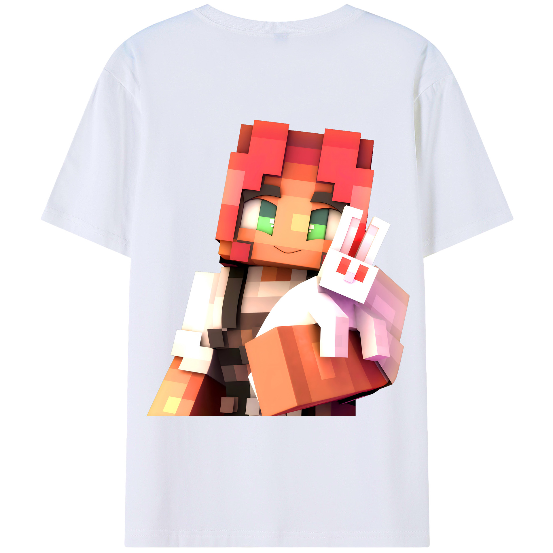 （画像用） マインクラフト ブロックの世界 Minecraft MC Block world 綿100％ メンズ半袖Tシャツ（バックプリント） 通気性