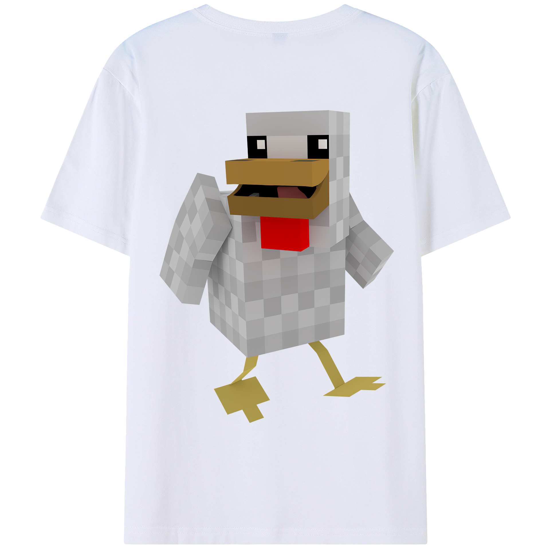 （画像用） マインクラフト ブロックの世界 Minecraft MC Block world 綿100％ メンズ半袖Tシャツ（バックプリント） 通気性