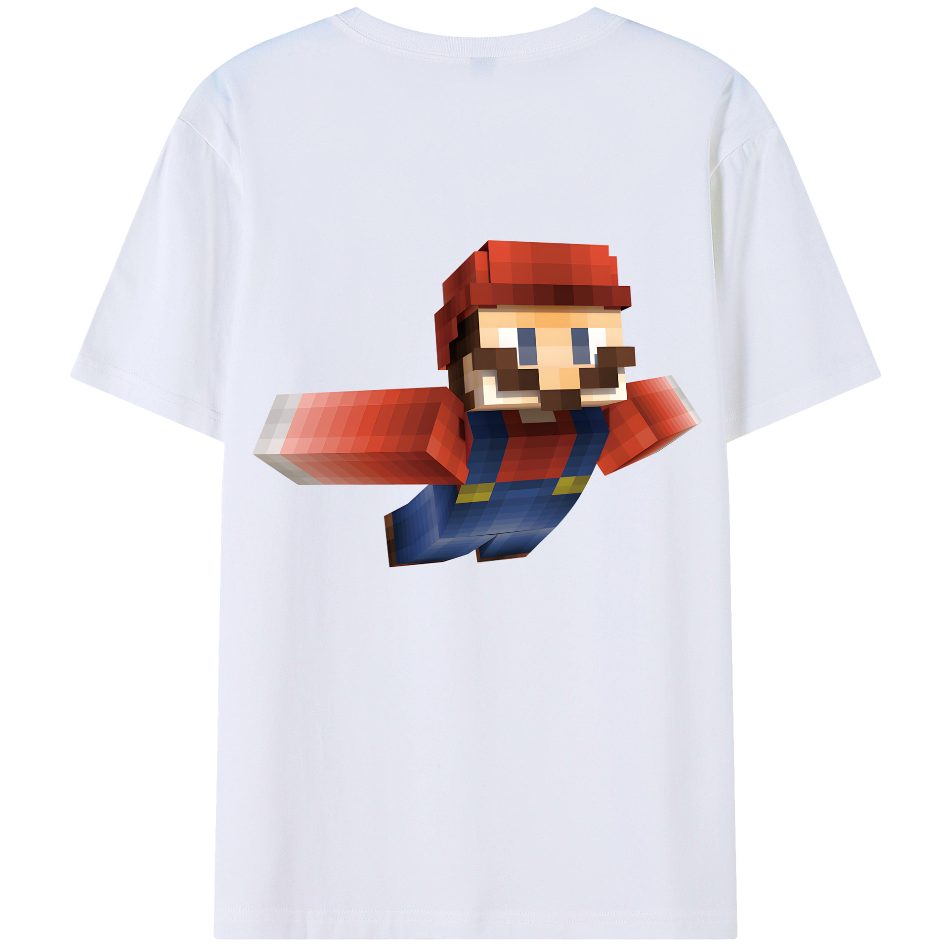 （画像用） マインクラフト ブロックの世界 Minecraft MC Block world 綿100％ メンズ半袖Tシャツ（バックプリント） 通気性