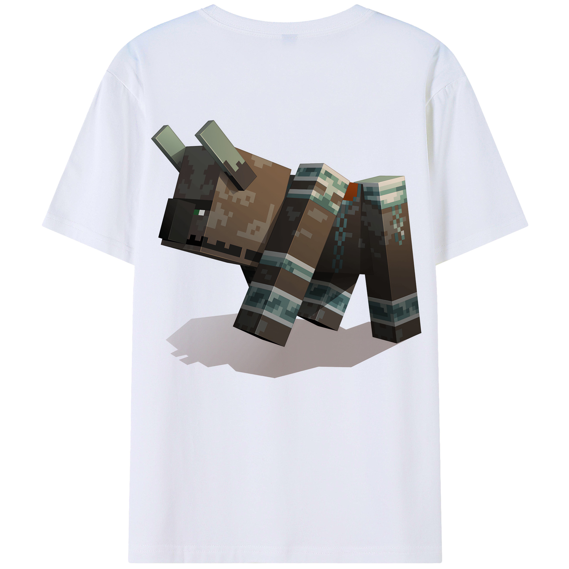 （画像用） マインクラフト ブロックの世界 Minecraft MC Block world 綿100％ メンズ半袖Tシャツ（バックプリント） 通気性