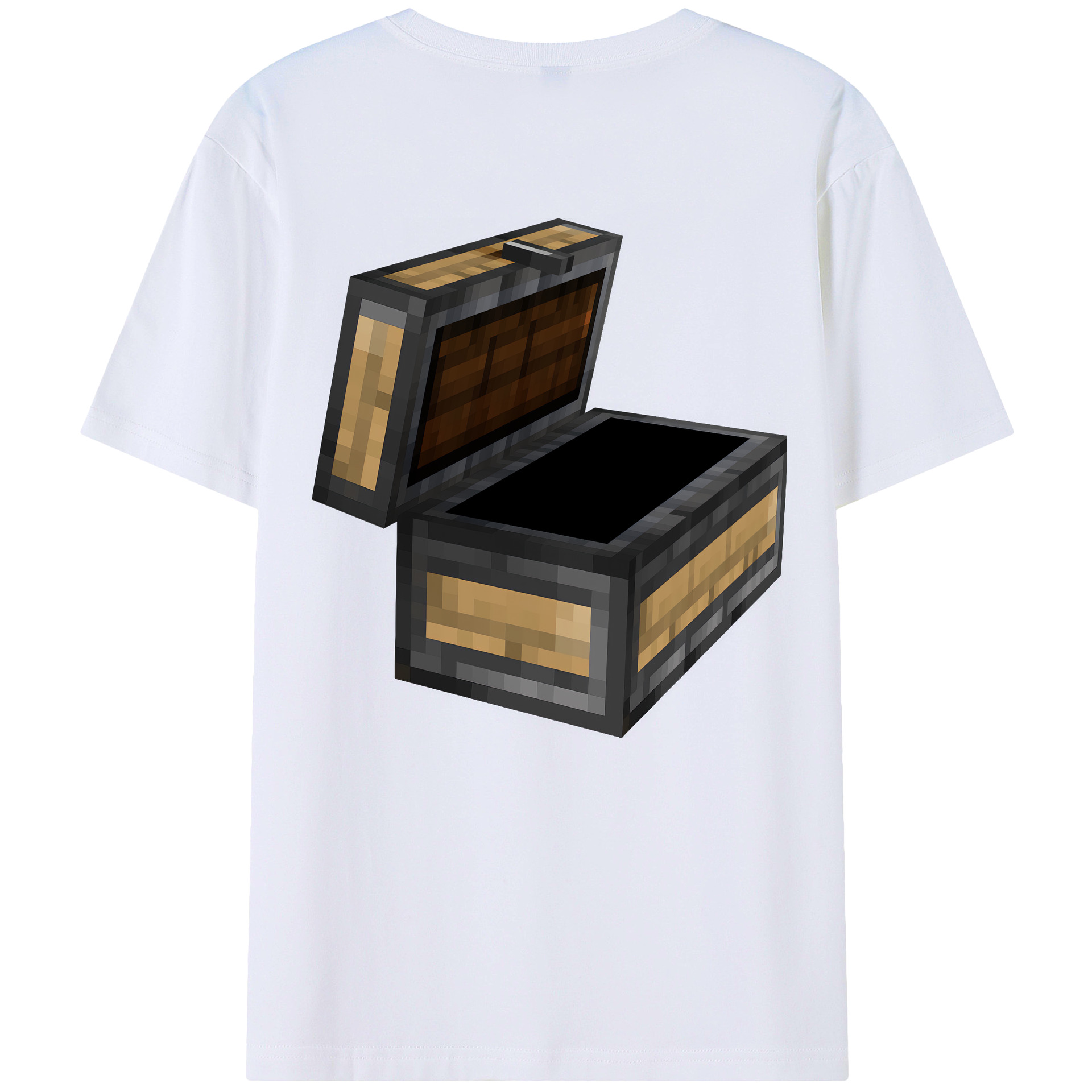 （画像用） マインクラフト ブロックの世界 Minecraft MC Block world 綿100％ メンズ半袖Tシャツ（バックプリント） 通気性
